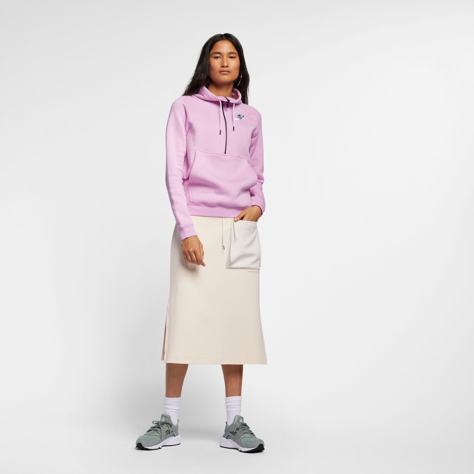 Nike Fleece Sportswear Femme Rally Half-zip Pullover in Pink | Lyst