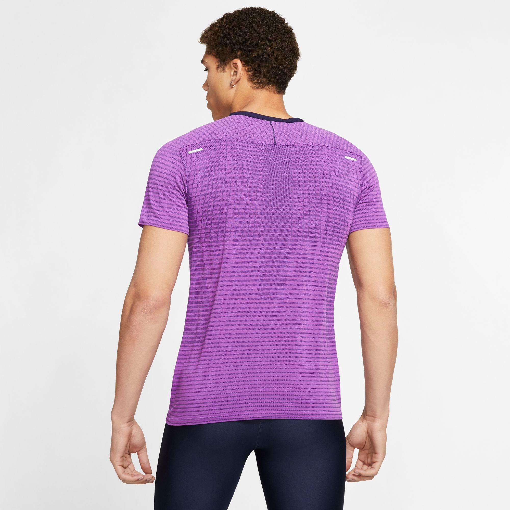 Nike Techknit Short Sleeve Running T Shirt In Vivid Purple Purple For Men Lyst 8560