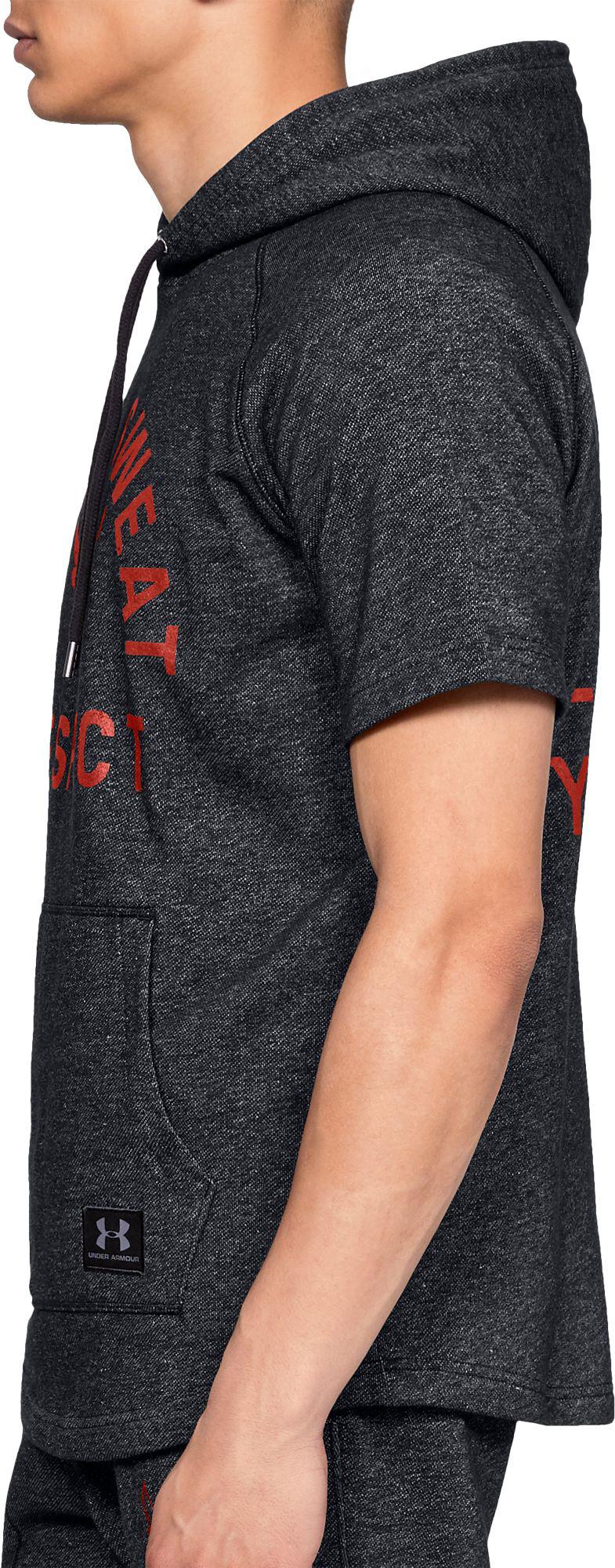 under armour men's project rock respect graphic short sleeve hoodie