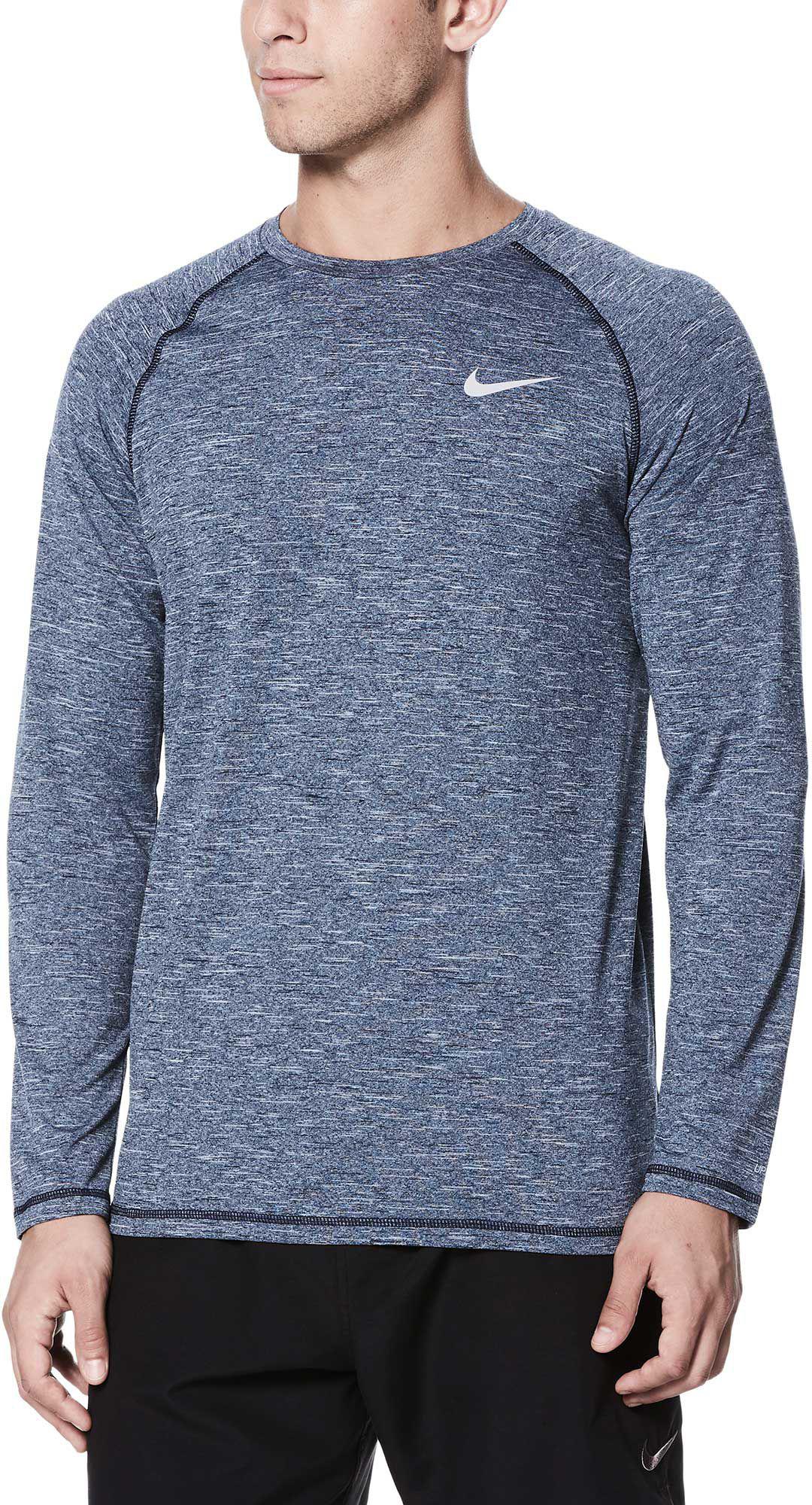 nike men's heather long sleeve hydro rash guard