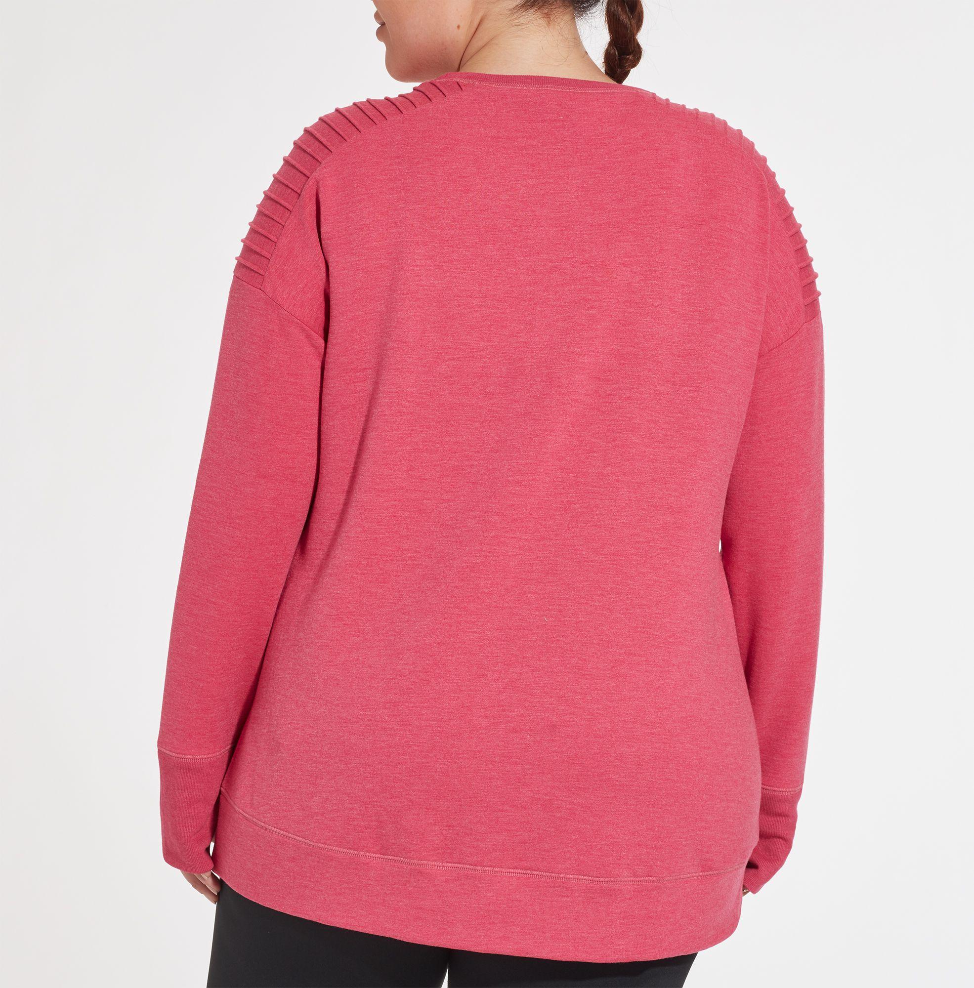 reebok women's side slit fleece sweatshirt