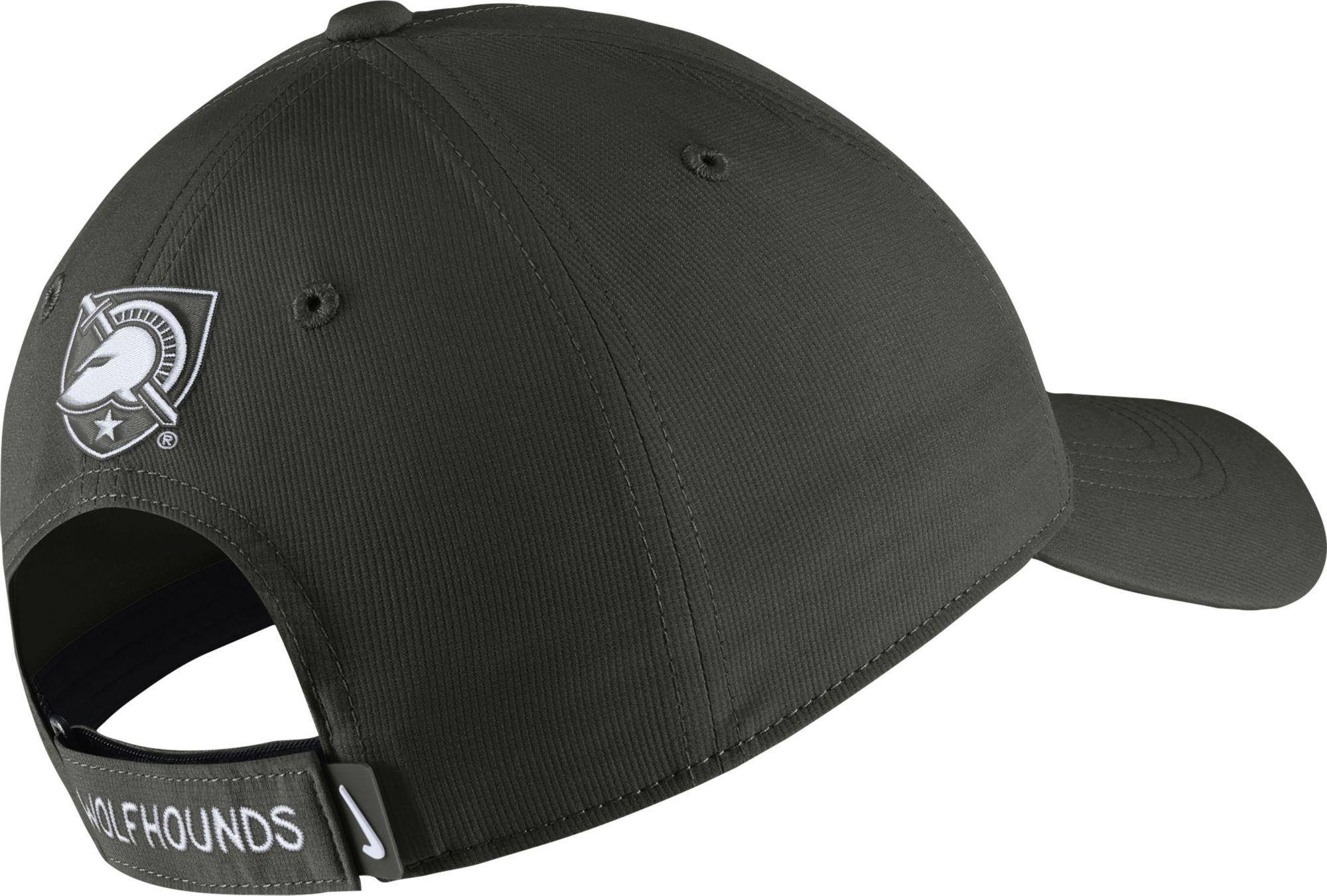 men's nike black army black knights rivalry l91 adjustable hat
