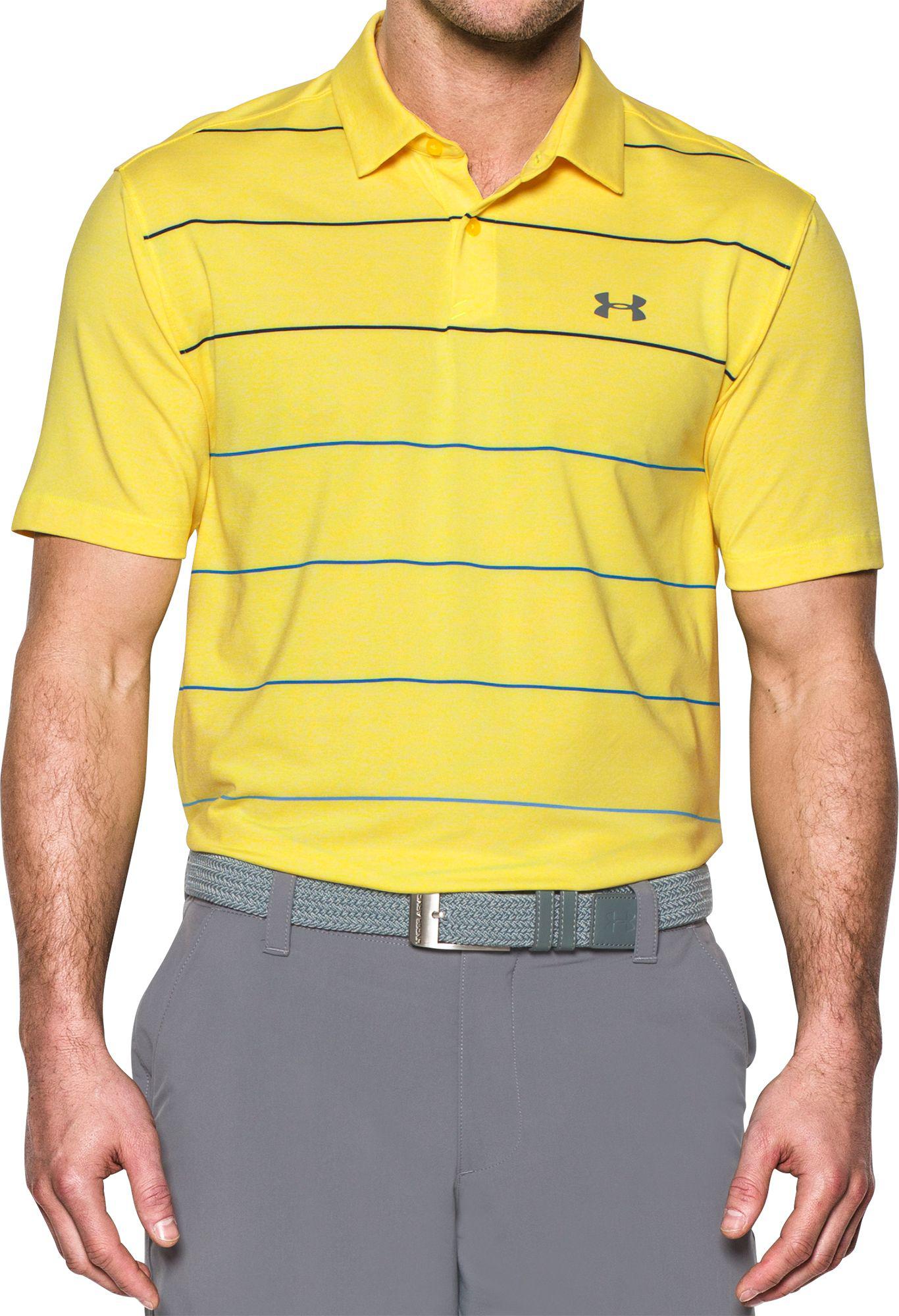 yellow under armour golf shirt