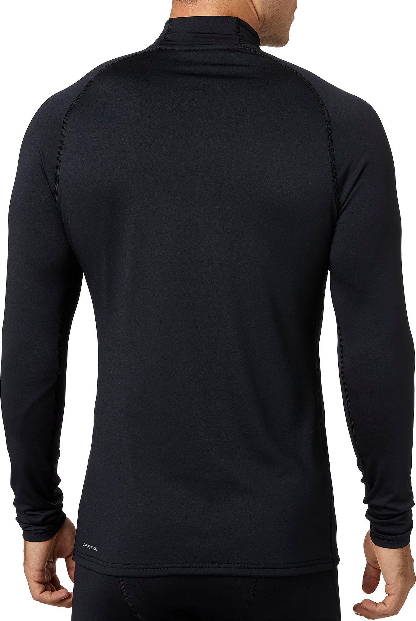 reebok men's cold weather compression mock neck long sleeve shirt