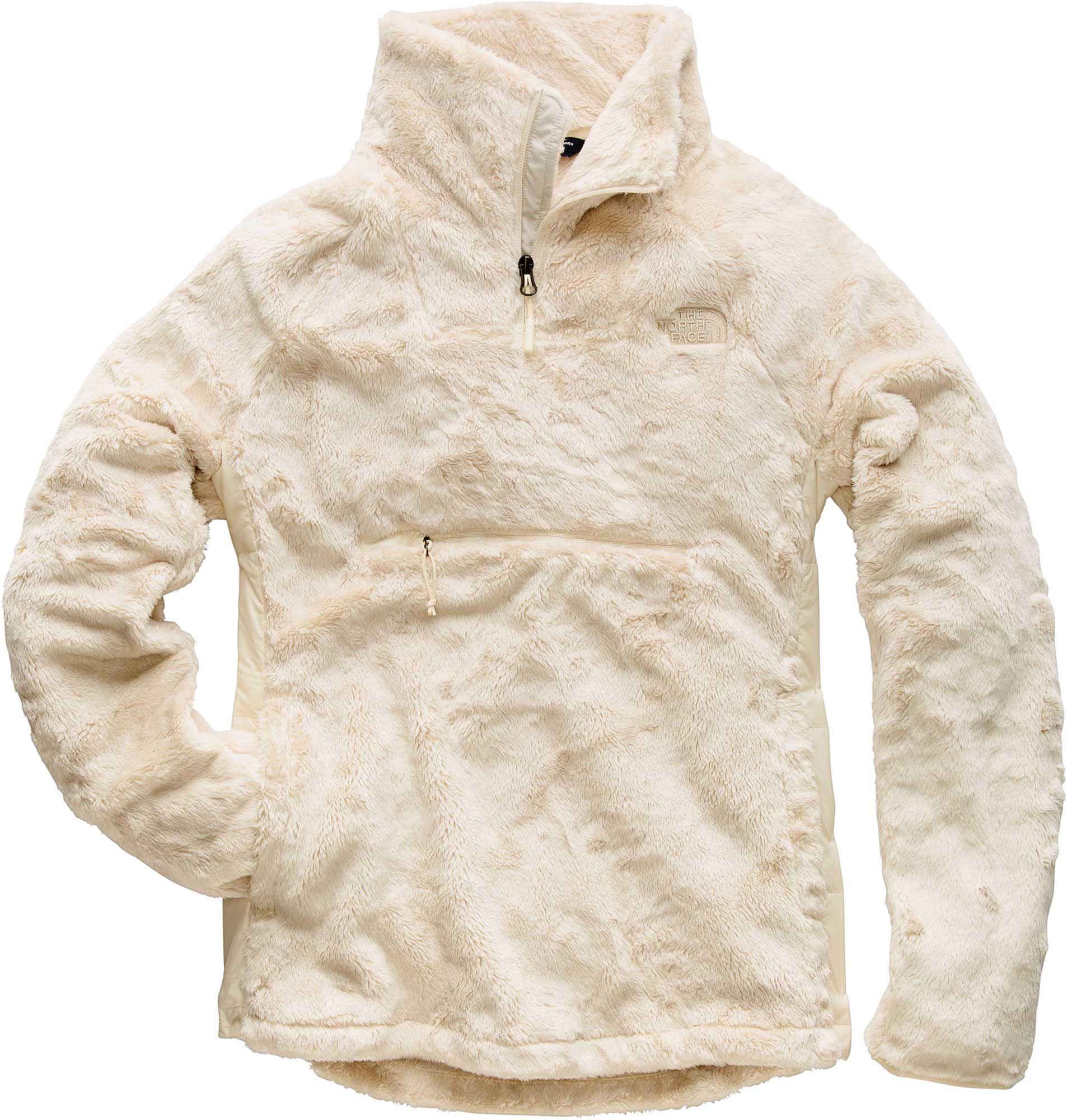 north face white fuzzy jacket