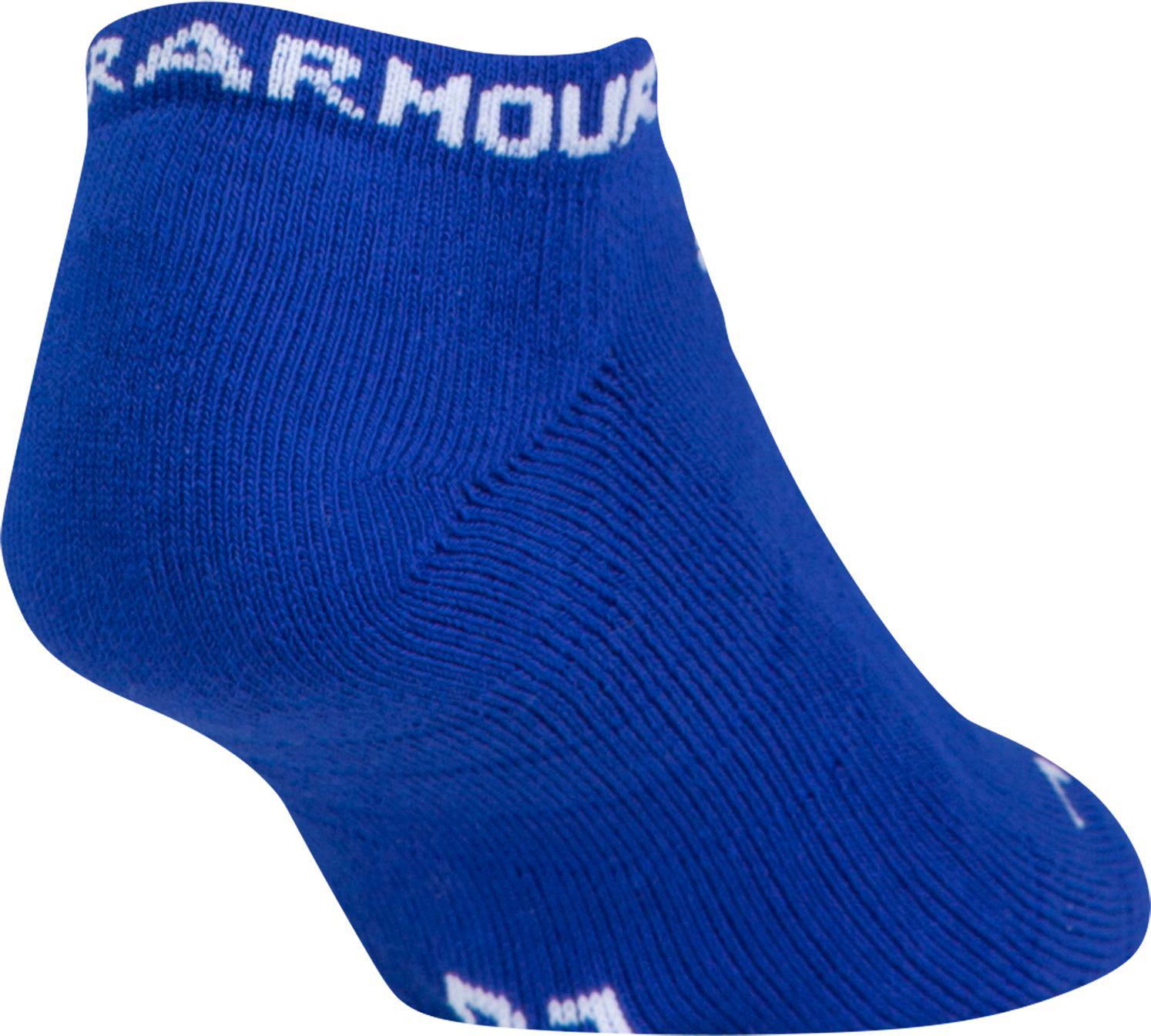 Under Armour Elevated Performance No Show Socks 3 Pack in Blue for Men ...