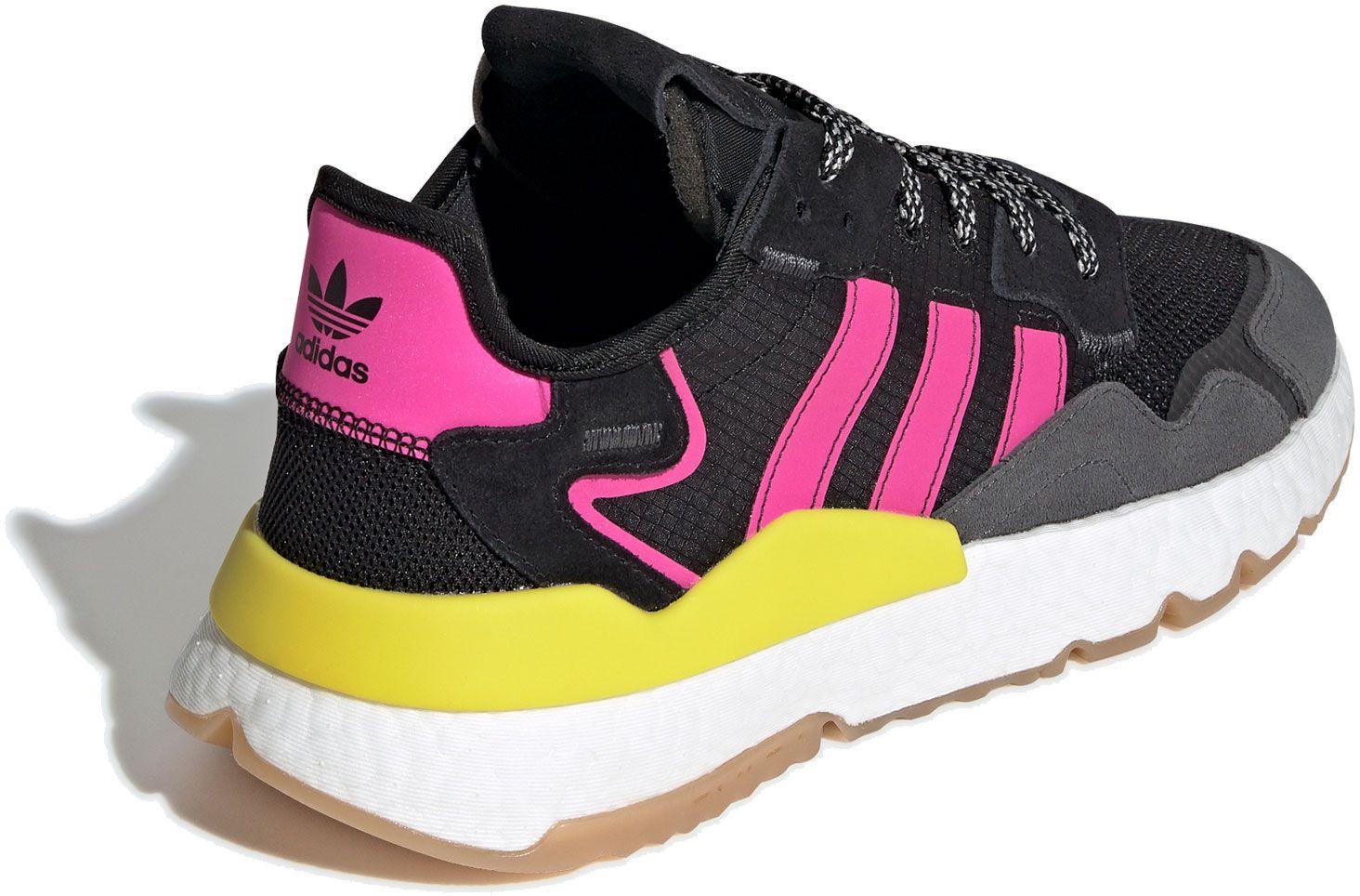 adidas Lace Originals Nite Jogger Shoes in Black/Pink