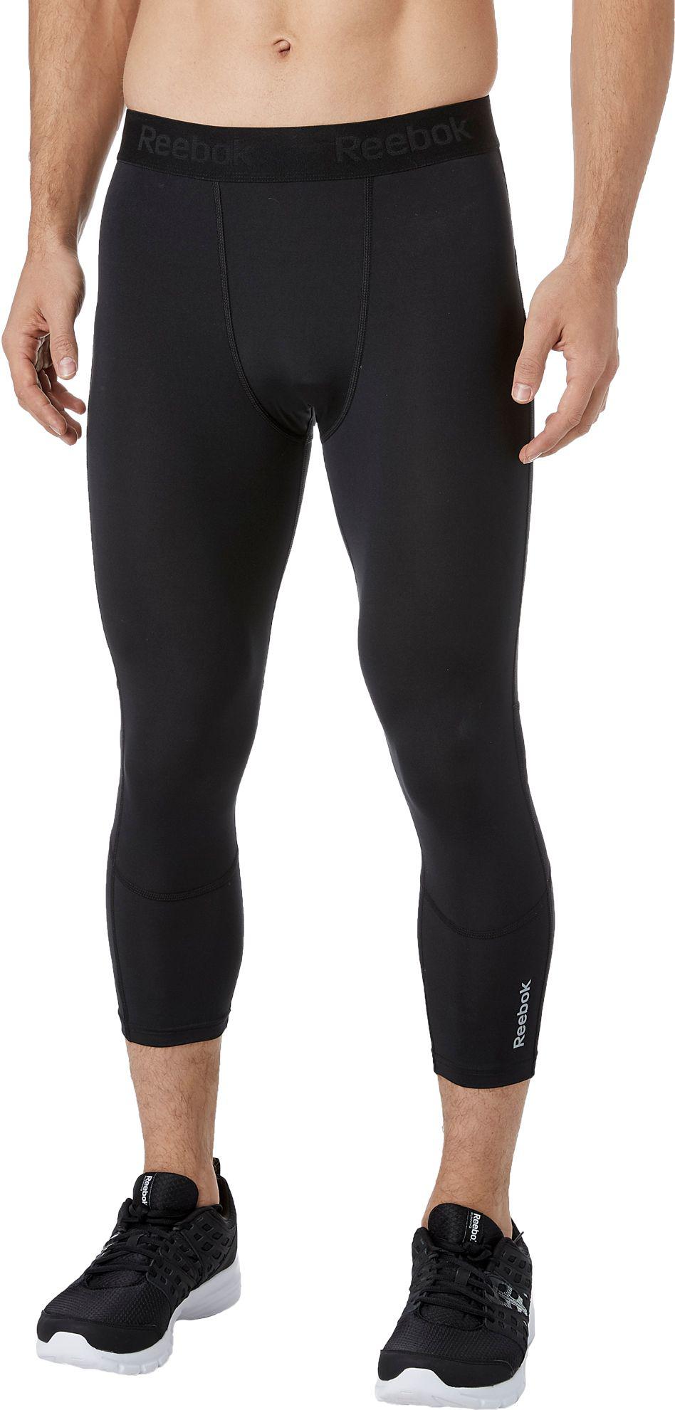Reebok Synthetic 3/4 Compression Tights in Black for Men - Lyst