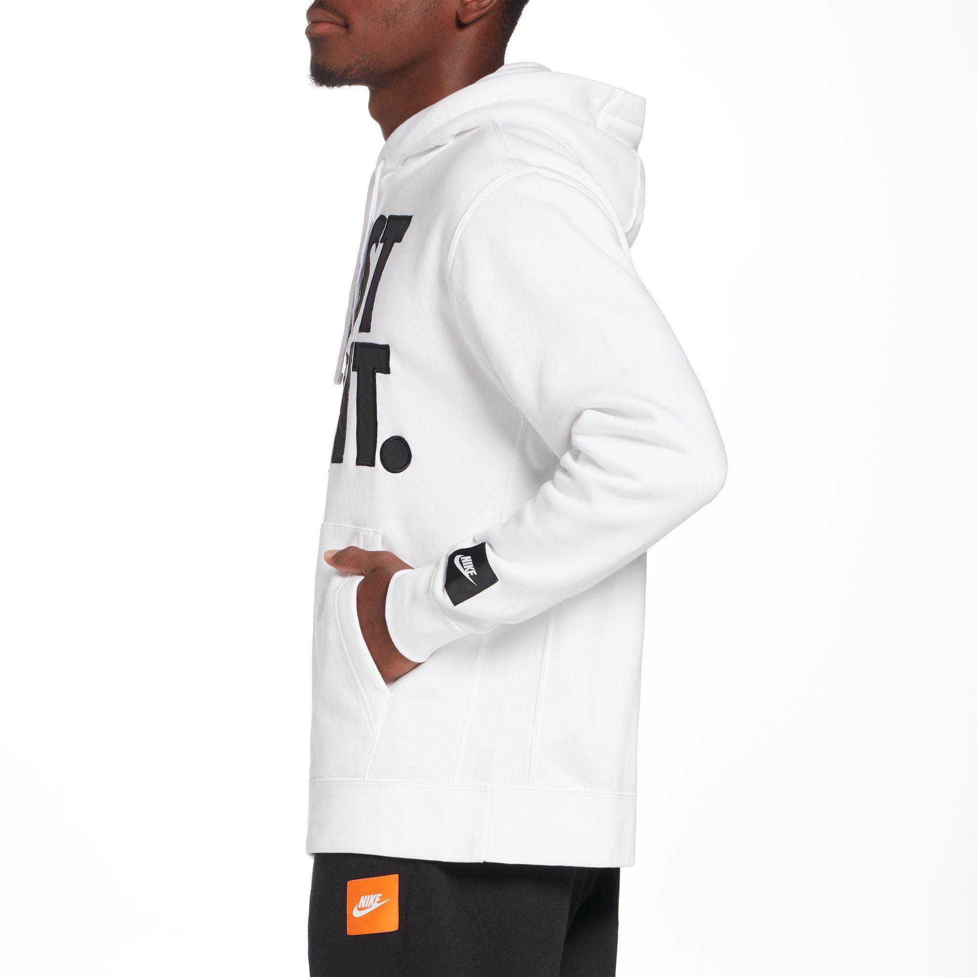 Nike Sportswear Just Do It Fleece Pullover Hoodie in White/Black (White)  for Men - Lyst