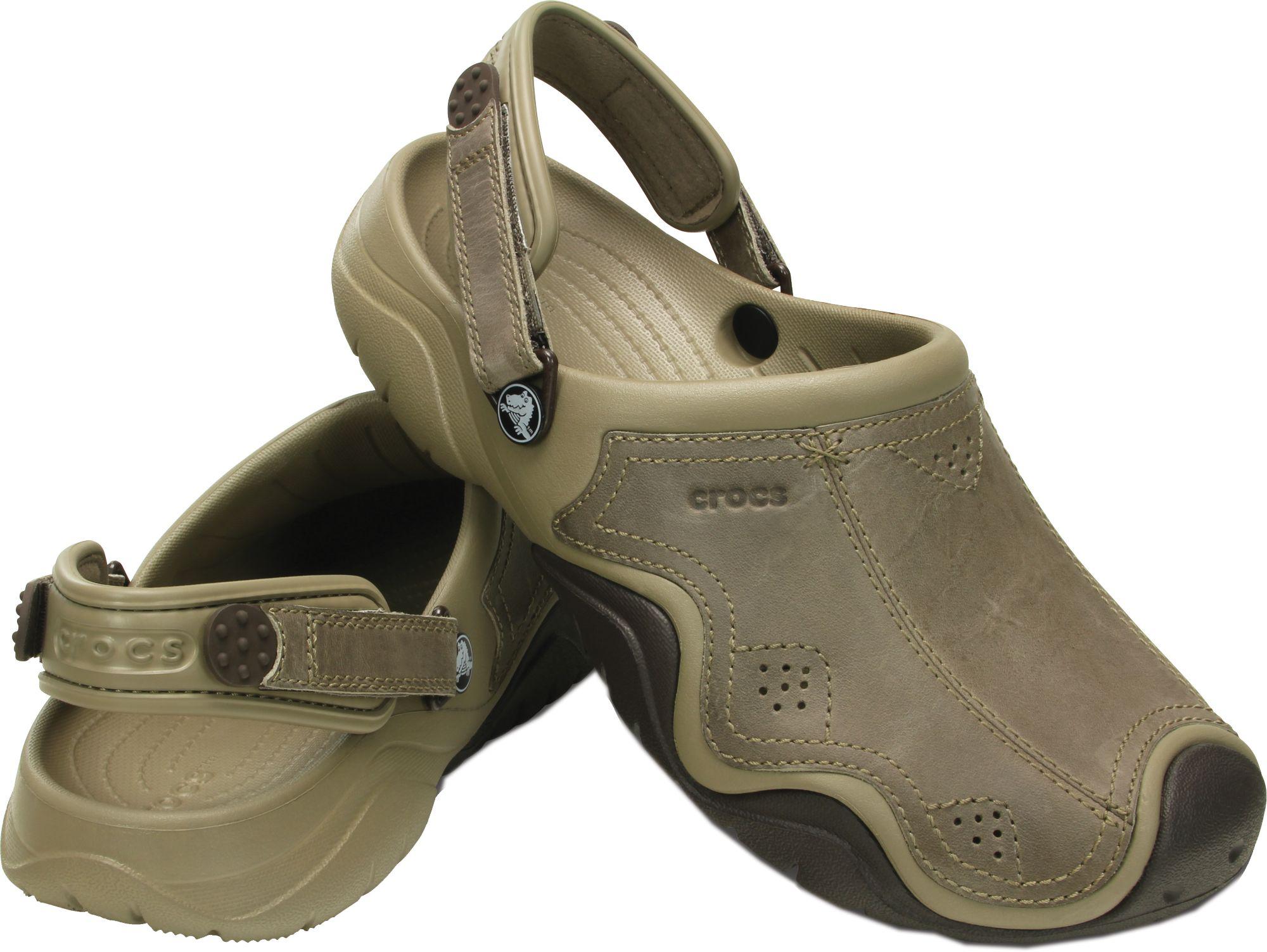 crocs men's swiftwater leather slide