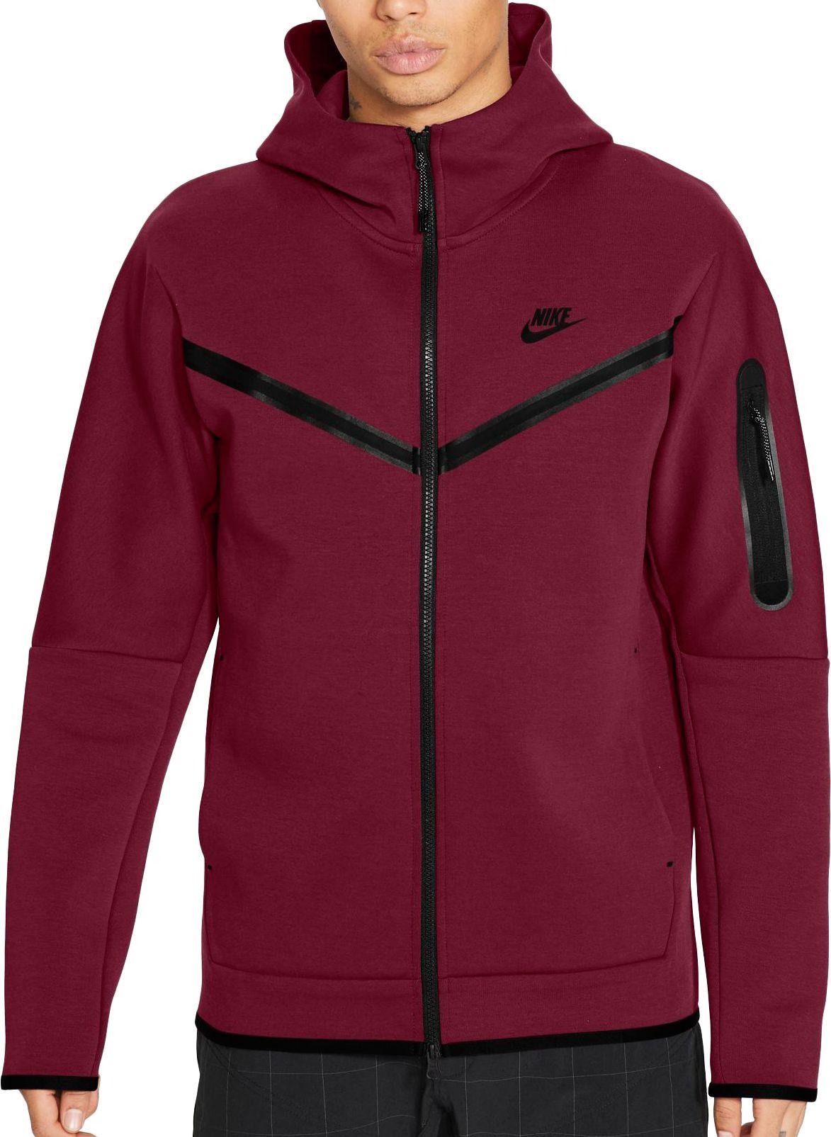 Nike Sportswear Tech Fleece Full Zip Hoodie in Red for Men - Lyst