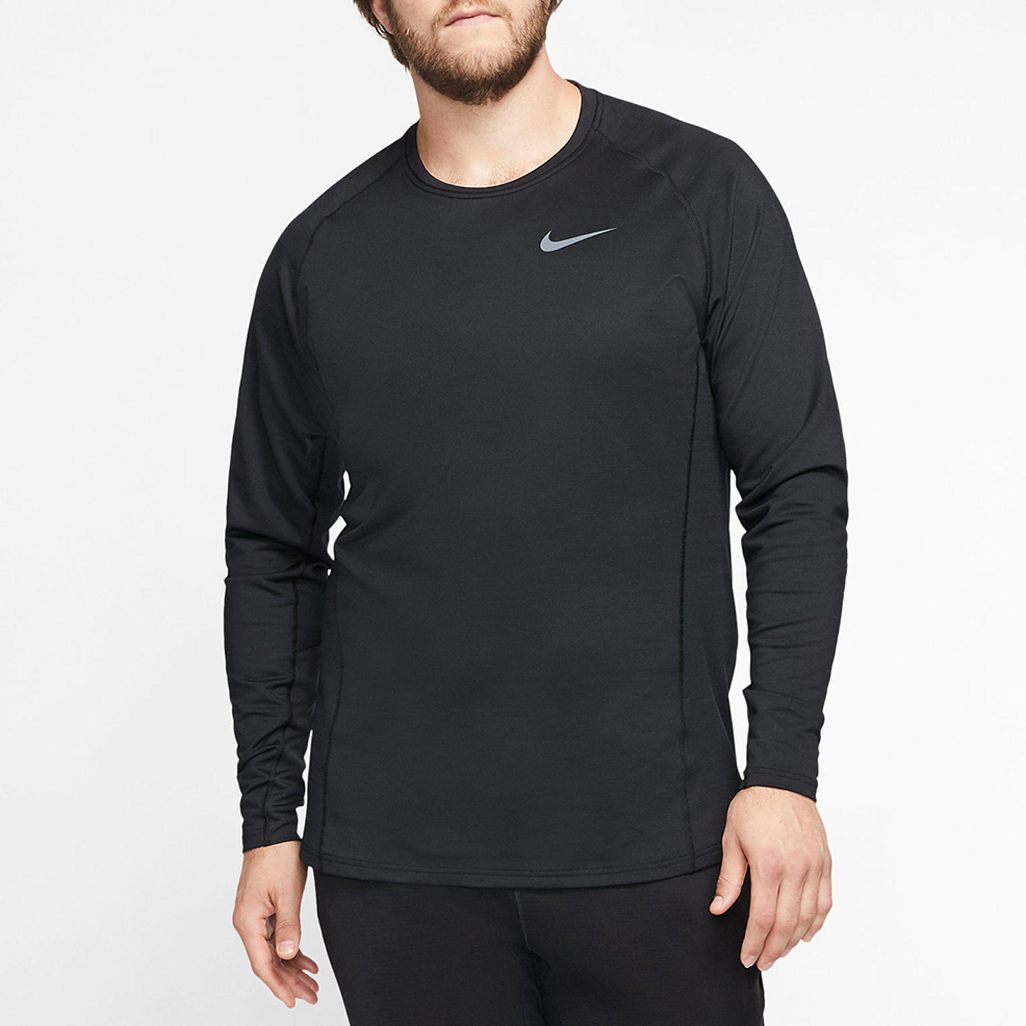 Nike Pro Therma Dri-fit Long Sleeve Shirt in Black/Dark Grey (Black ...