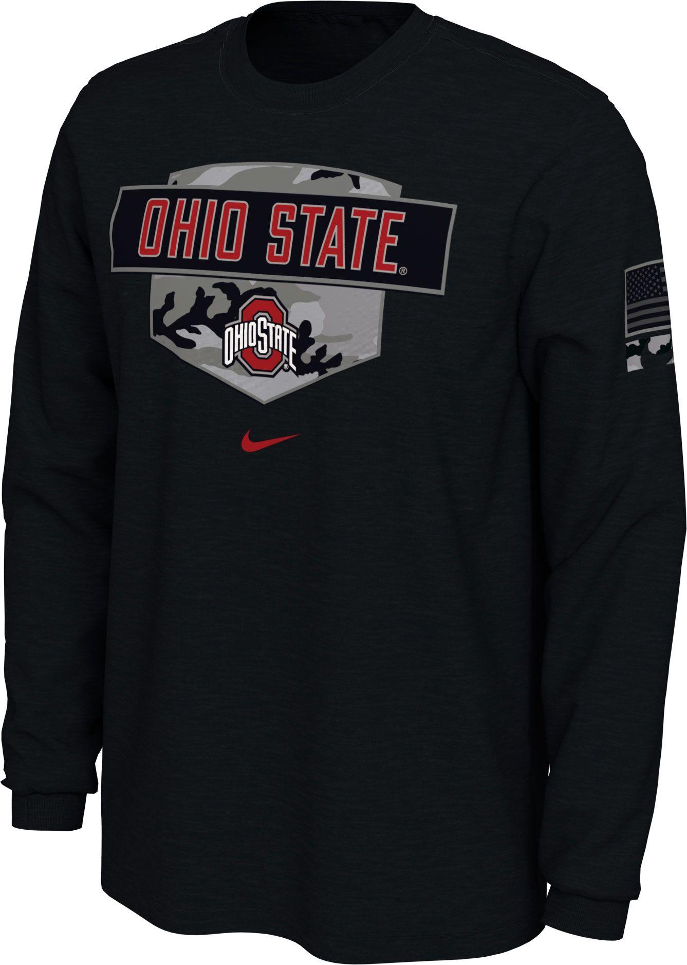 Nike Ohio State Buckeyes 'veterans Day' Long Sleeve Black T-shirt for ...