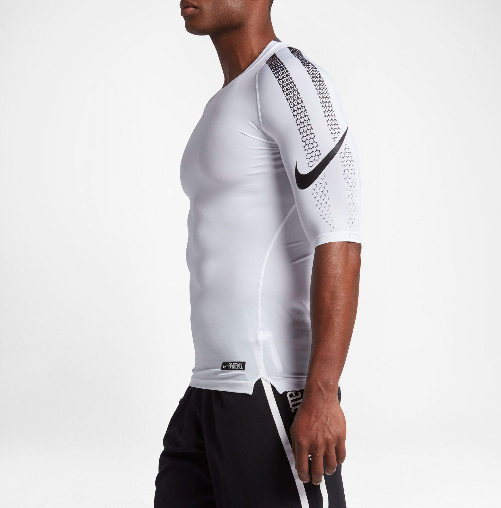 Nike Synthetic Pro Half Sleeve Compression Football Shirt in White/Pale  Grey (White) for Men | Lyst