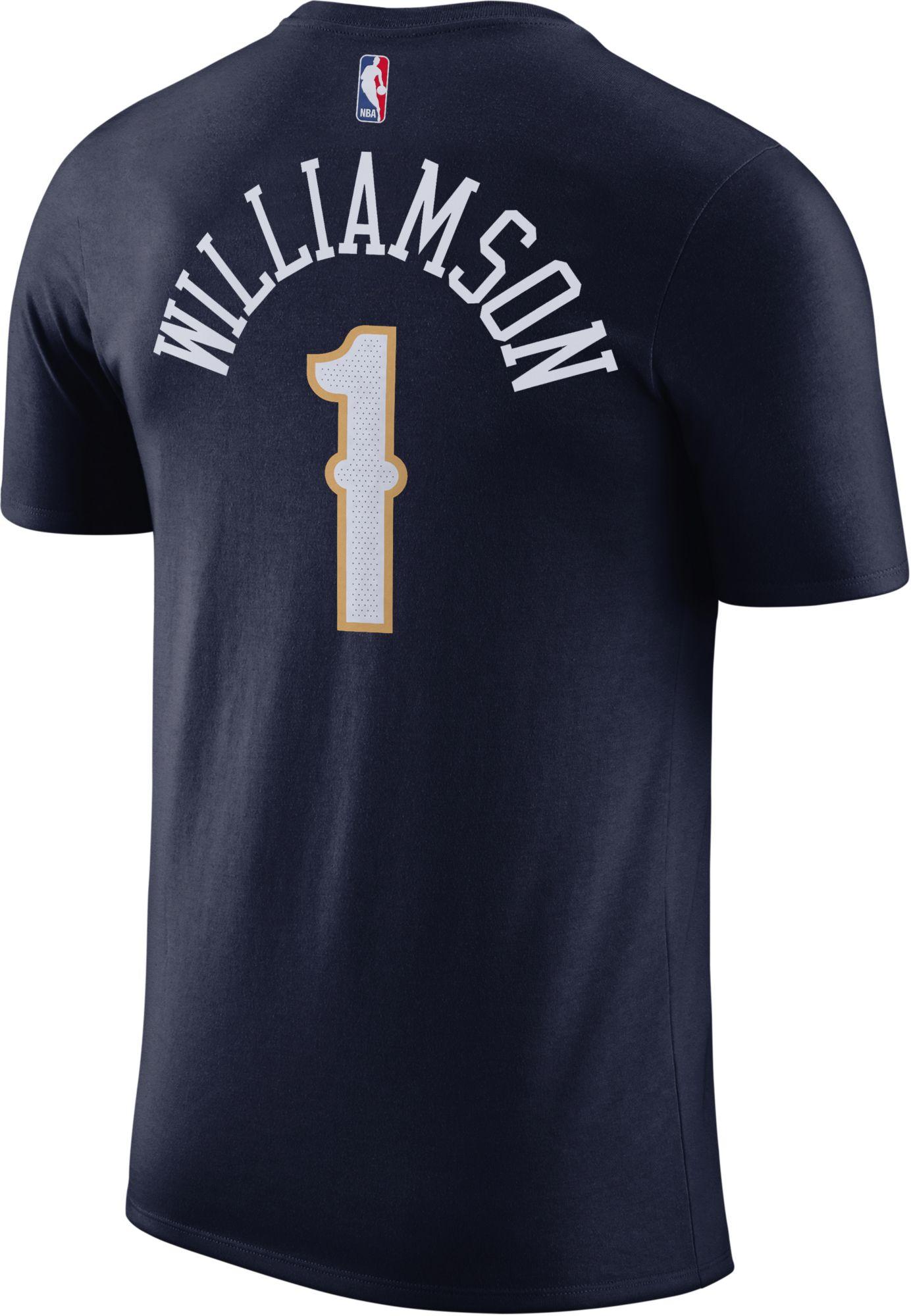 Nike New Orleans Pelicans Zion Williamson #1 Dri-fit Navy T-shirt in ...