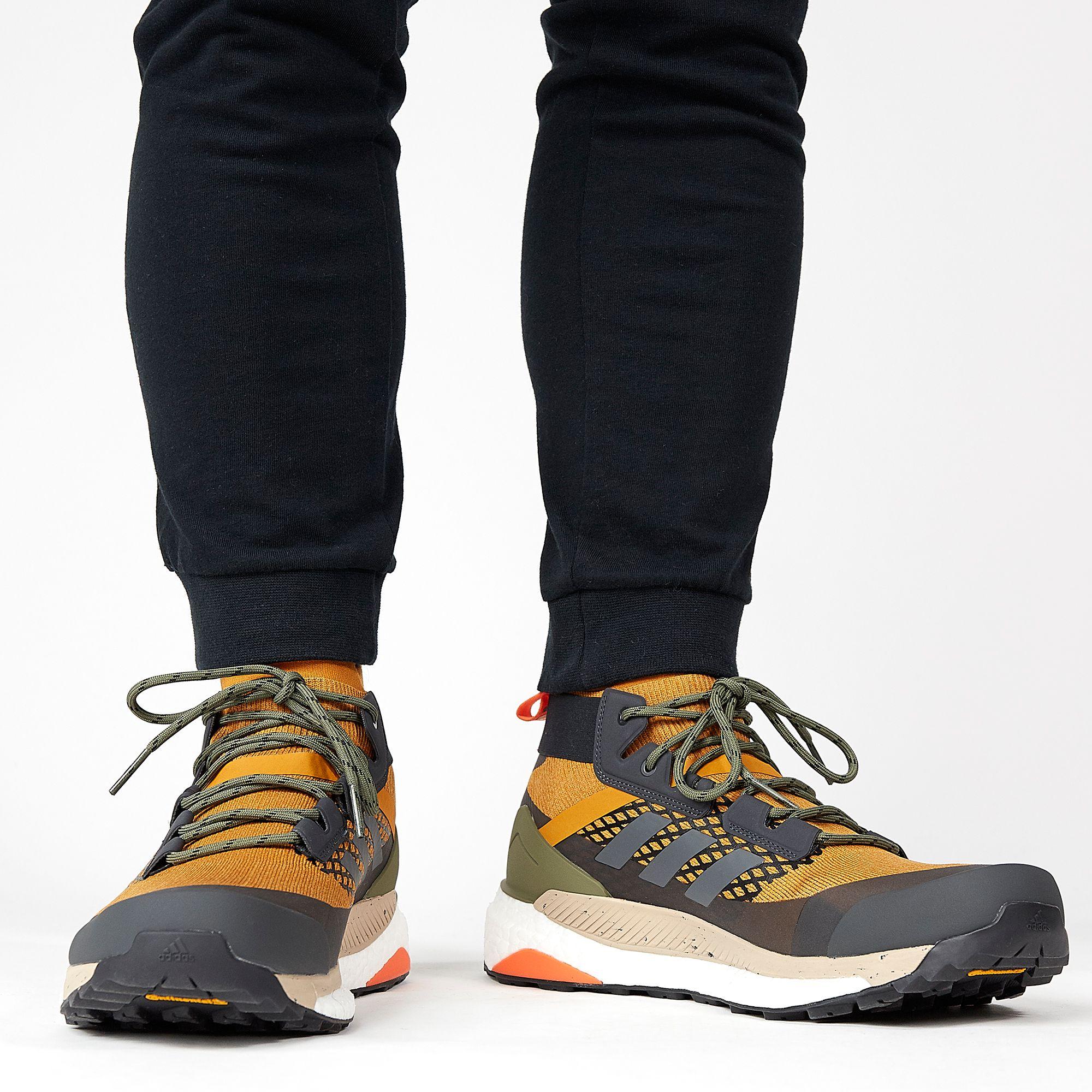 adidas Lace Terrex Free Hiker Hiking Boots in Black/Grey/Orange (Black ...