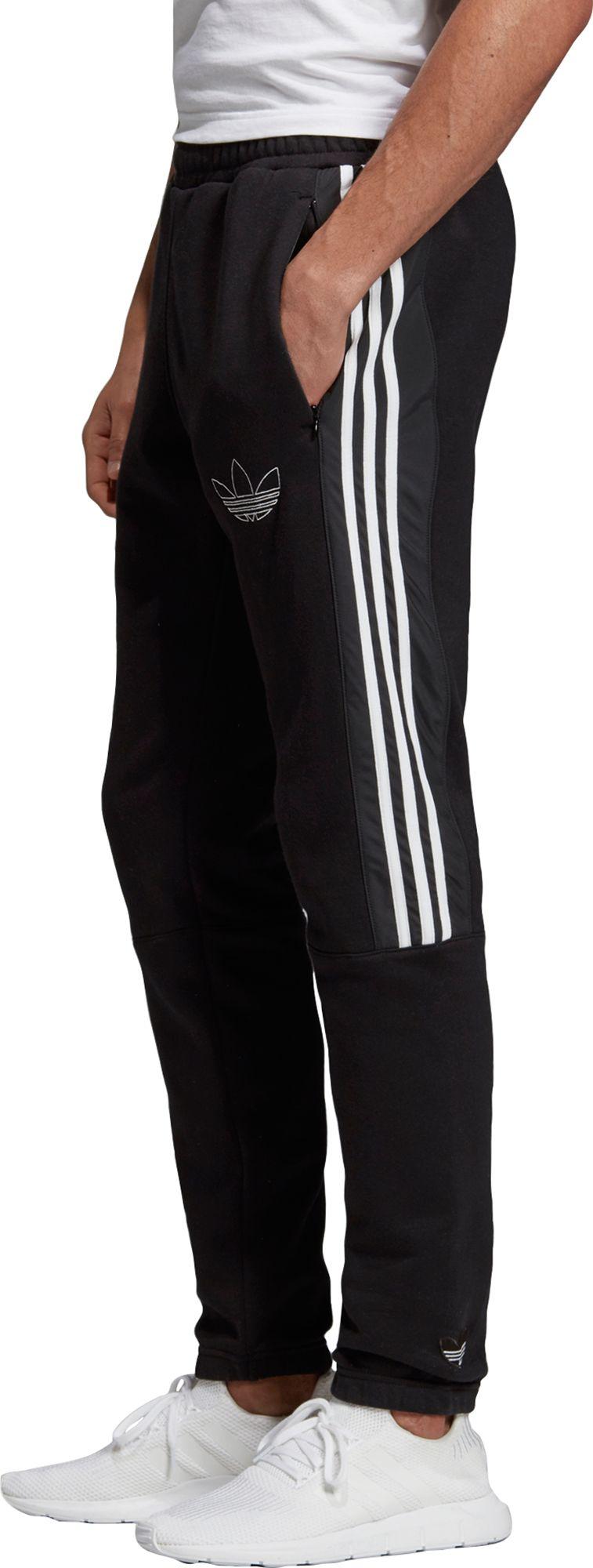 adidas Fleece Originals Outline Logo Sweatpants in Black for Men - Lyst