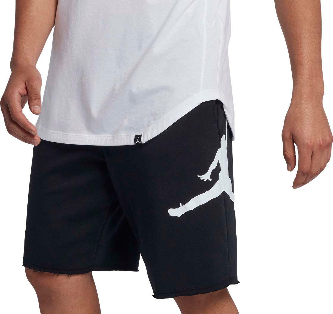 Nike Jumpman Logo Fleece Basketball Shorts in Black/White (Black) for