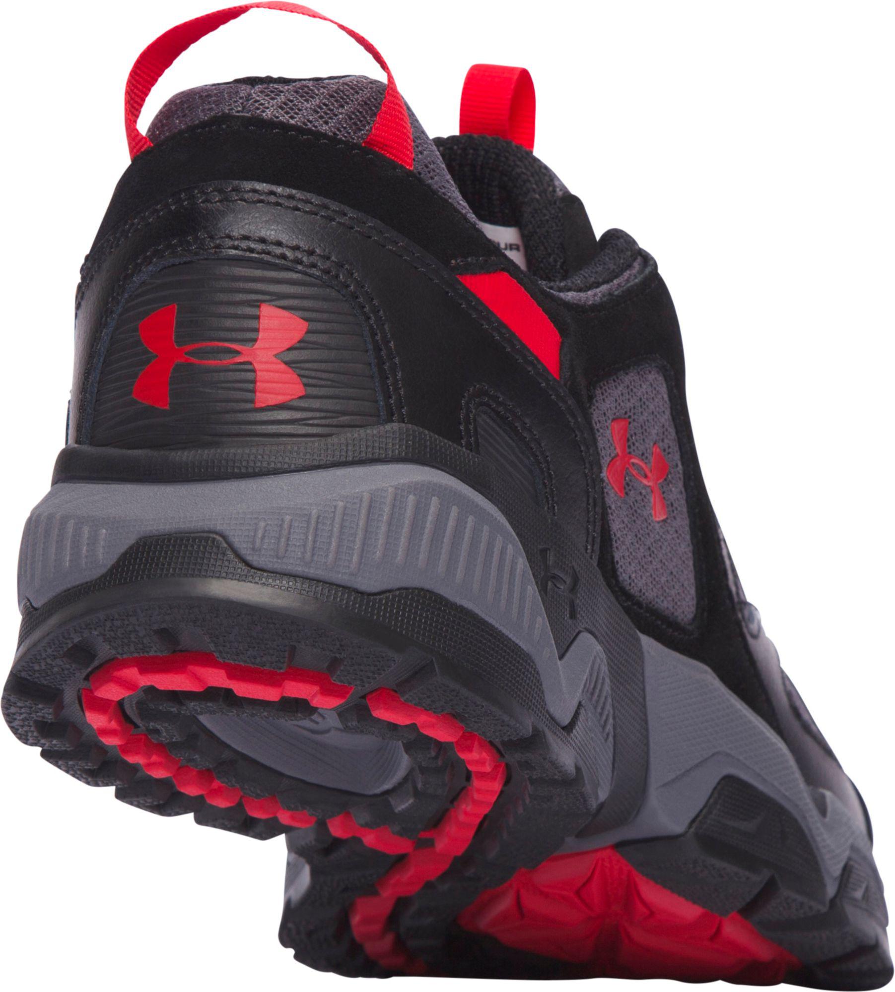 Under Armour Suede Mirage 3.0 Hiking Shoes in Black/Gray/Red (Red) for