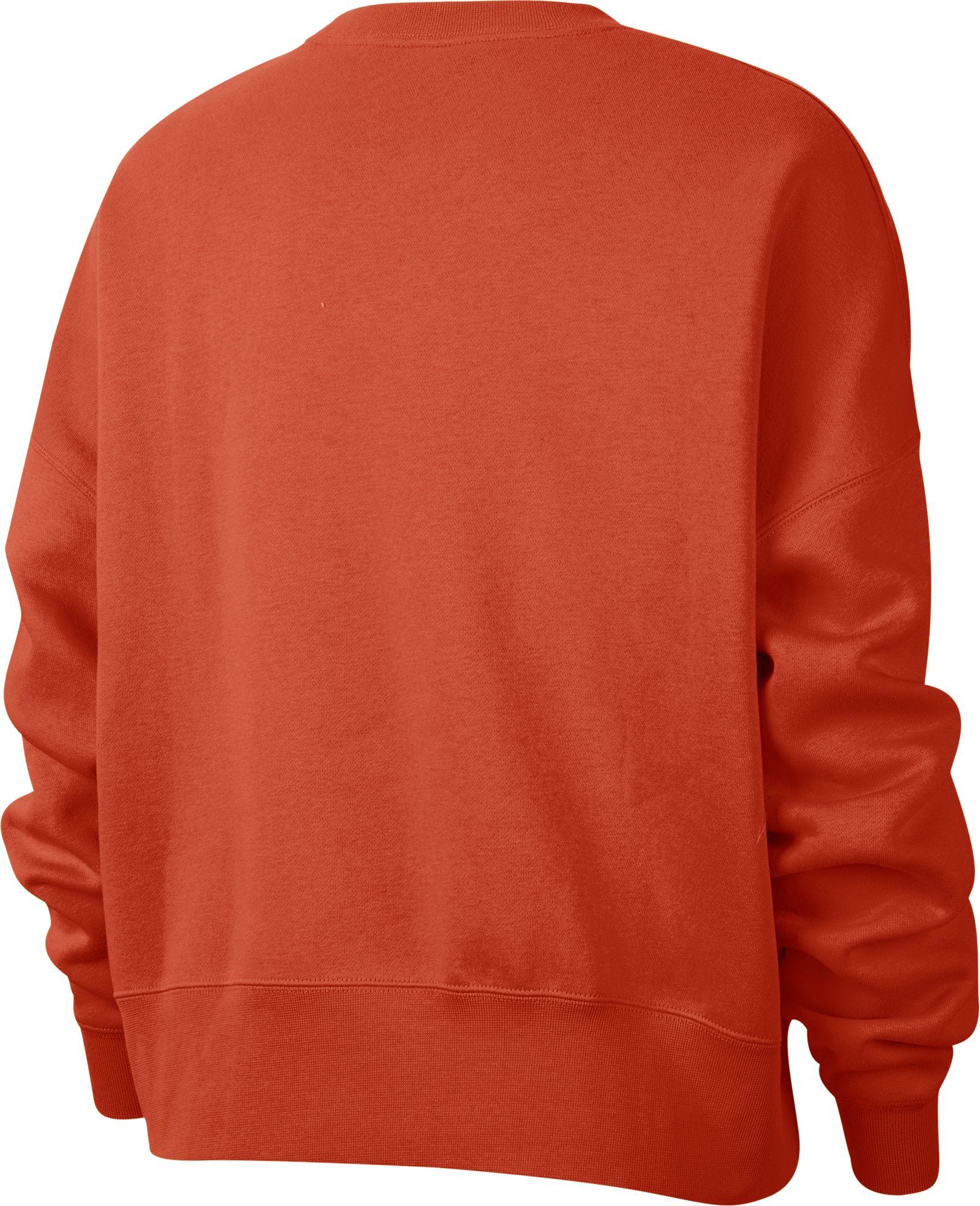 nike sportswear women's essentials fleece cropped crew mantra orange