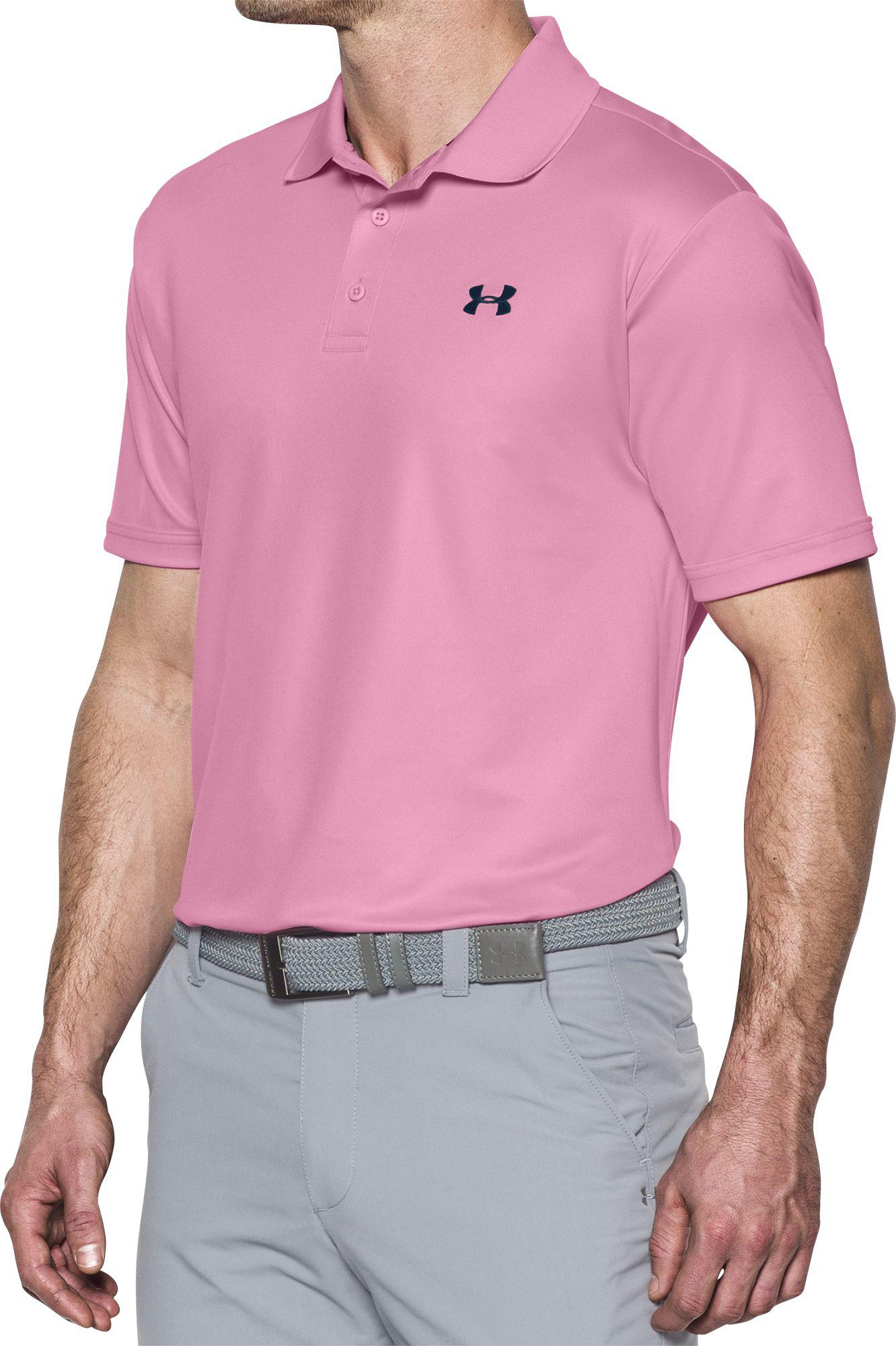 pink under armour polo
