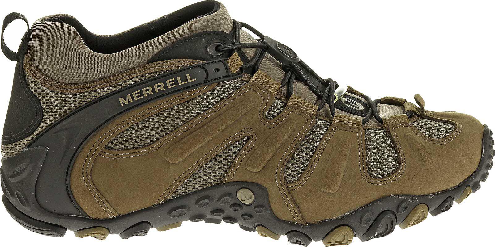 Merrell Leather Chameleon Prime Stretch Hiking Shoes in Green for Men ...