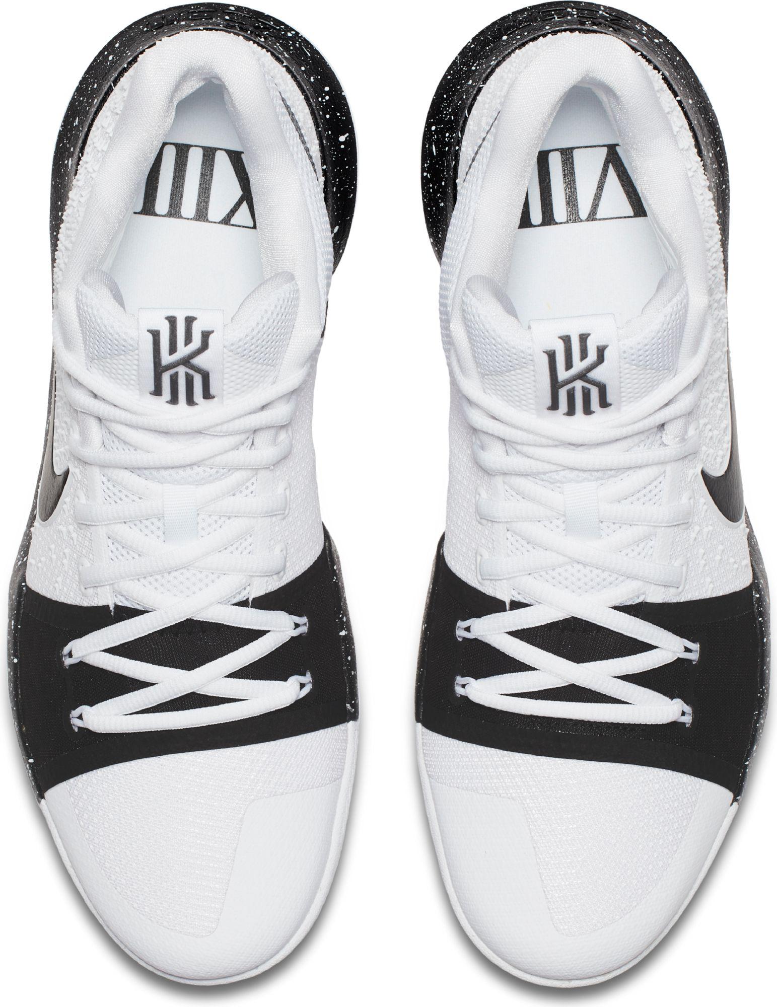 white and black kyrie 3