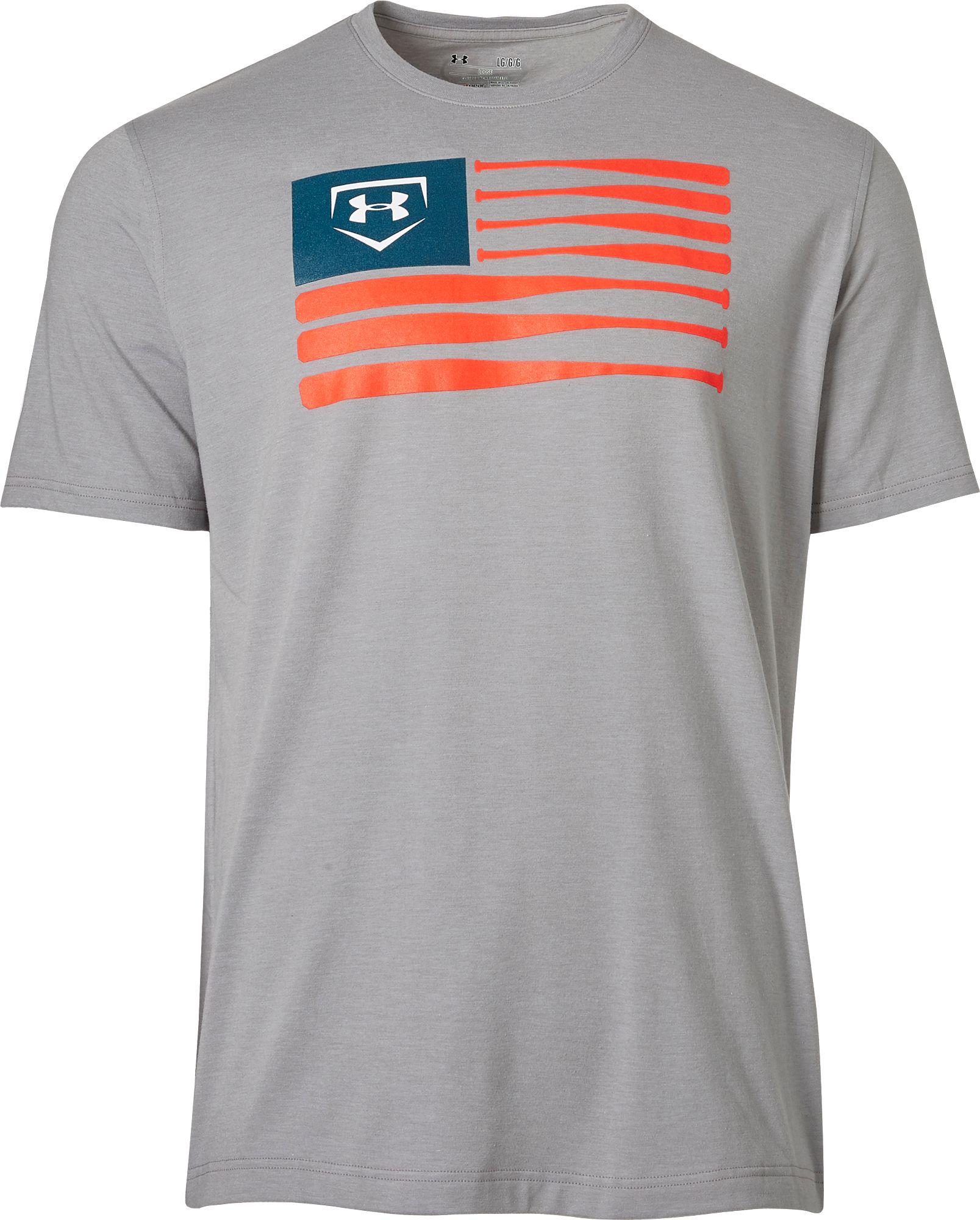 Lyst Under Armour Flag Graphic Baseball Tshirt in Gray for Men