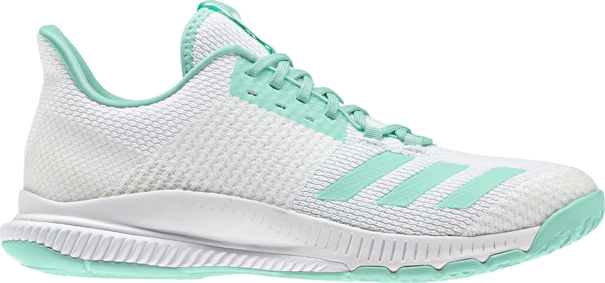 adidas Rubber Crazyflight Bounce 2.0 Volleyball Shoes in White/Mint
