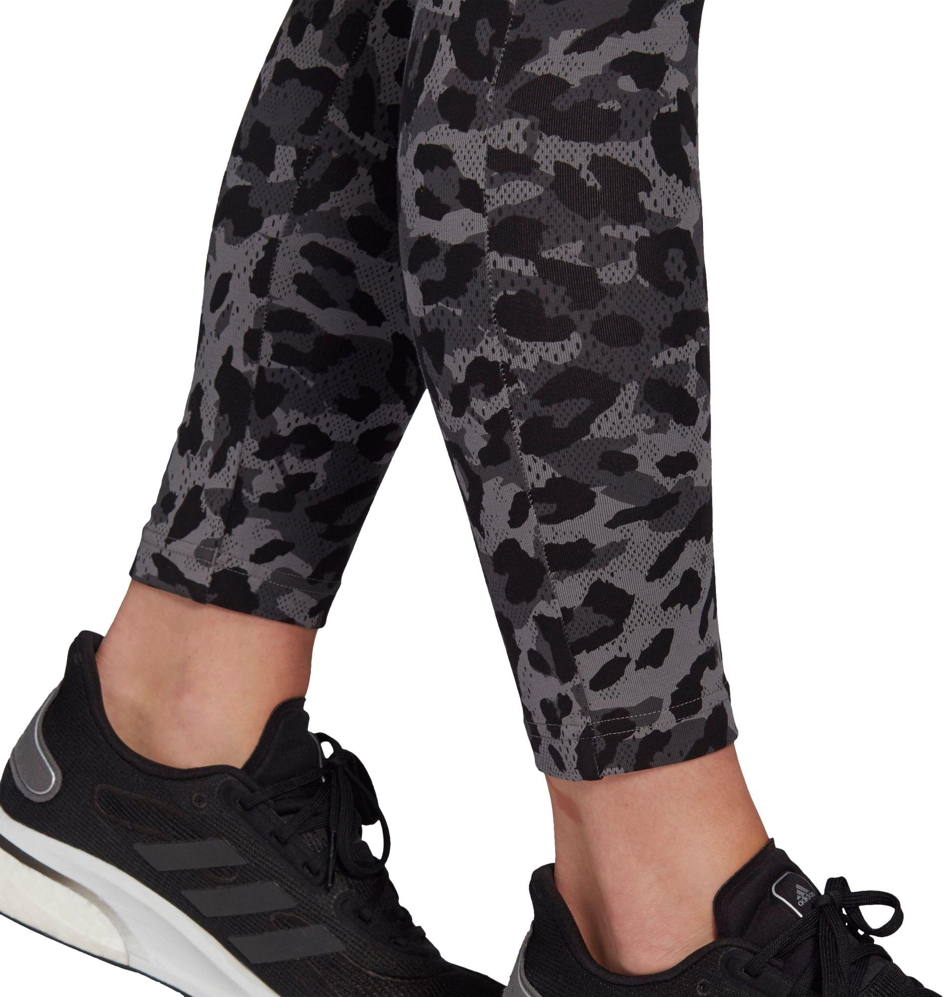 adidas Sportswear Leopardprint Cotton Leggings in Grey (Gray) Lyst