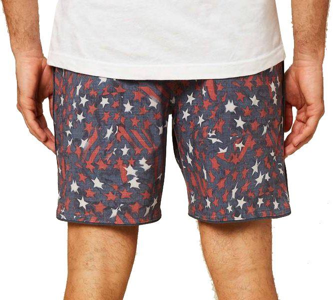 O'neill Sportswear Freefall Volley Swim Trunks in Red White Blue (Blue