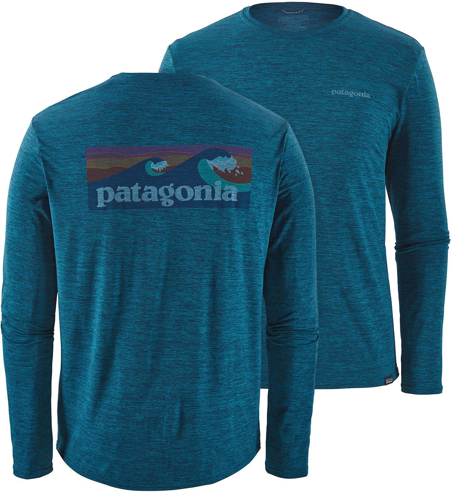 Patagonia Capilene Cool Daily Graphic Long Sleeve Rash Guard in Blue