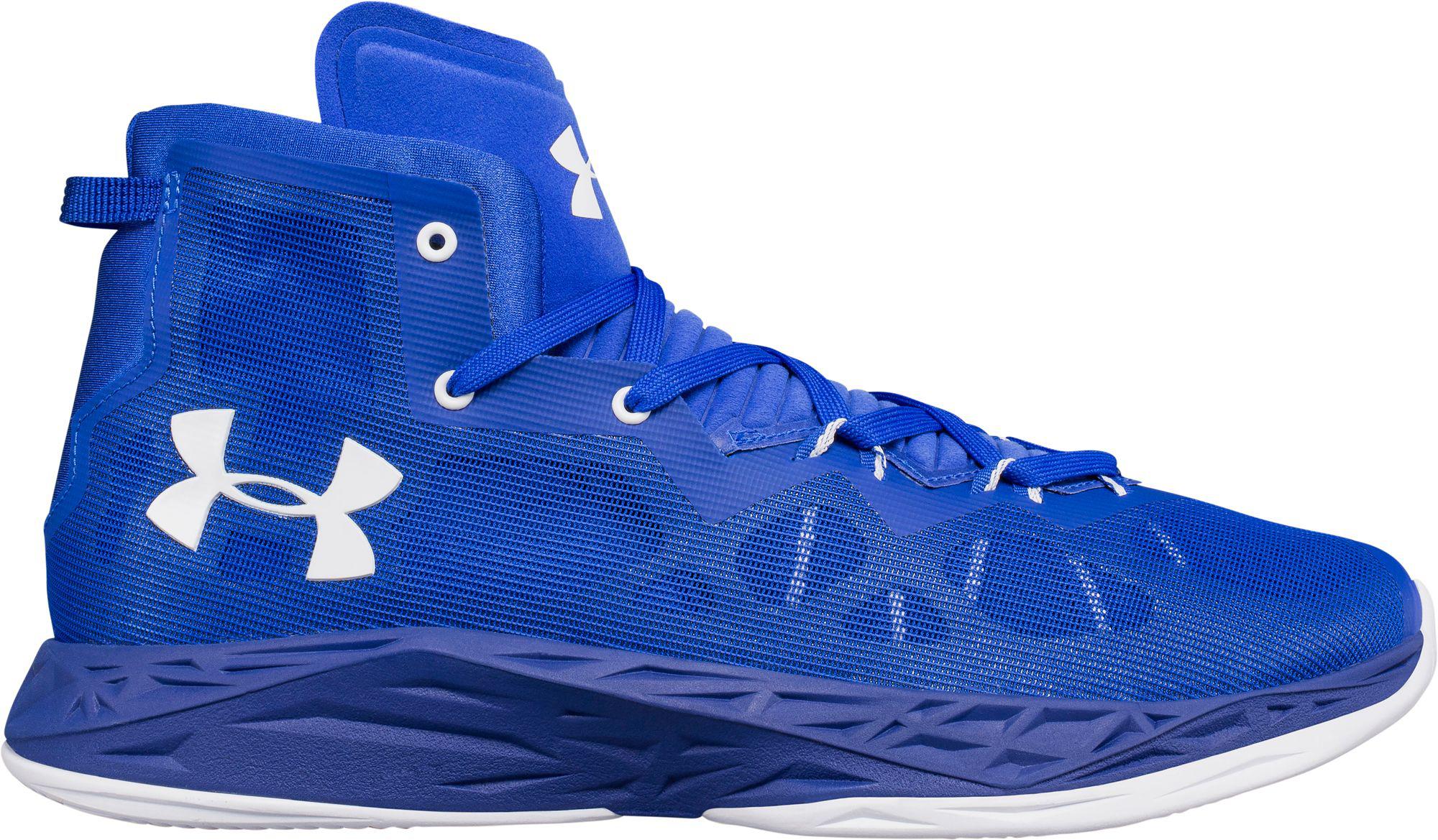 under armour basketball shoes blue and white