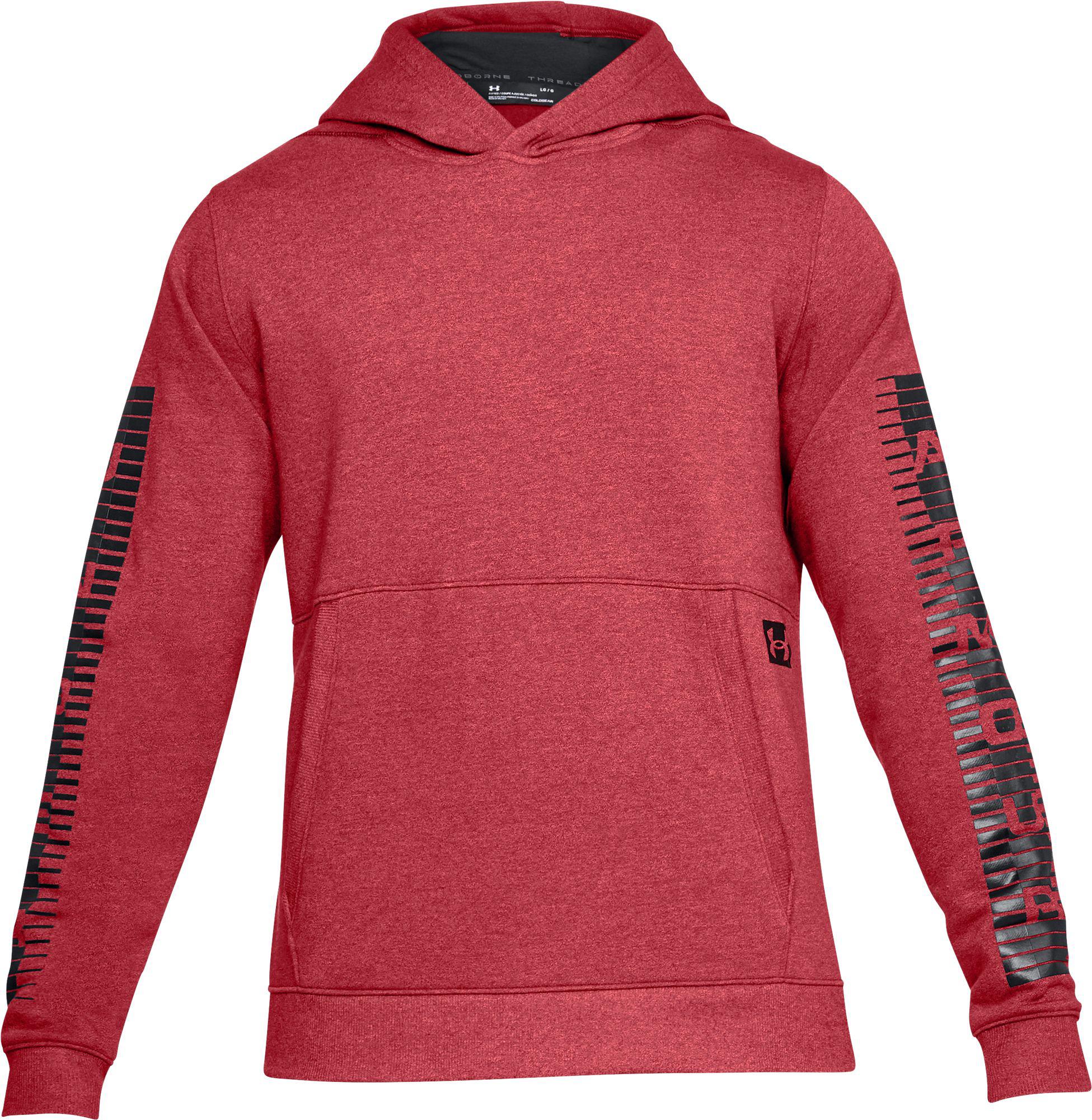 red and black under armour hoodie