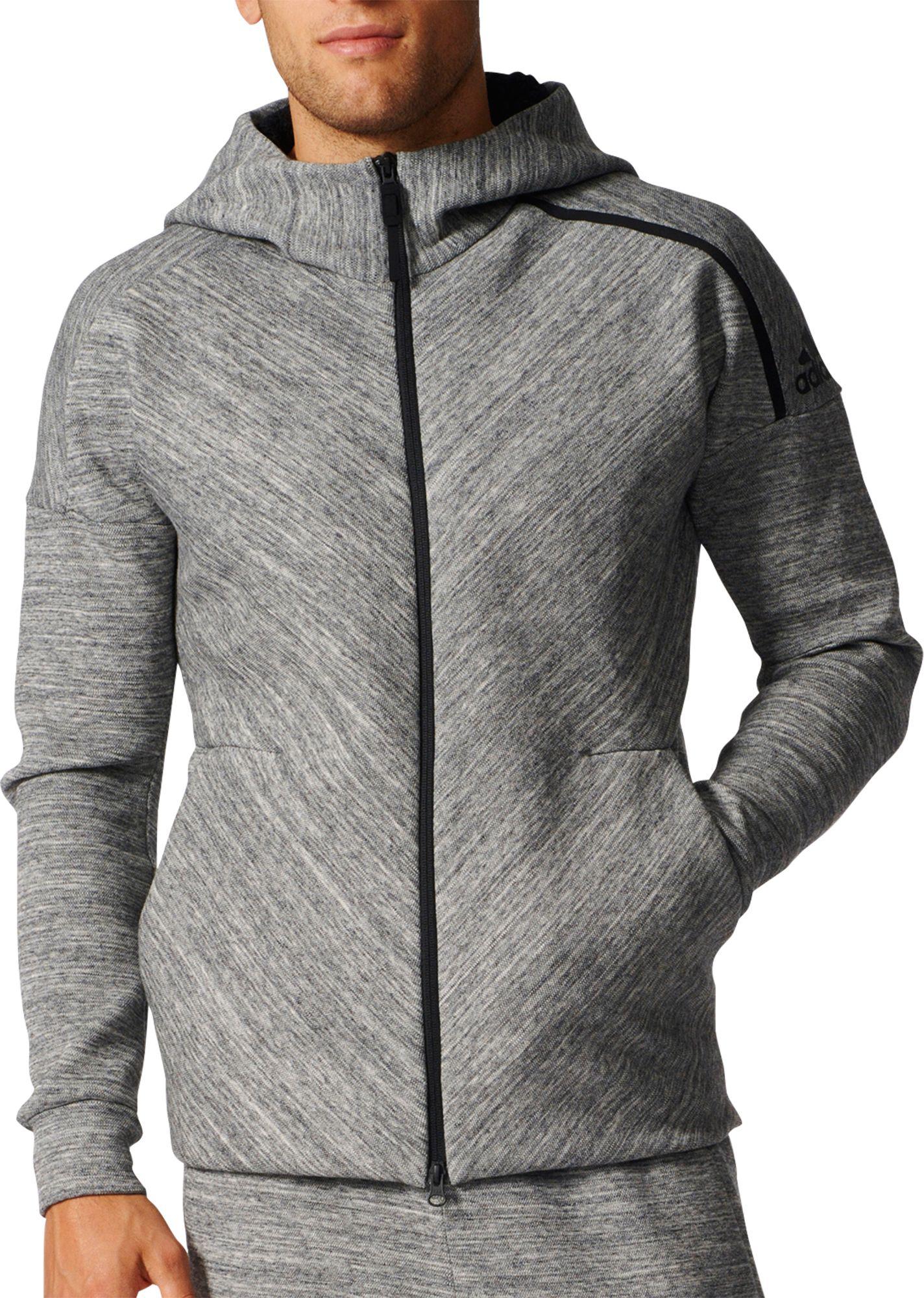 adidas Originals Cotton Zne Travel Zip Up Hoodie in Gray for Men Lyst