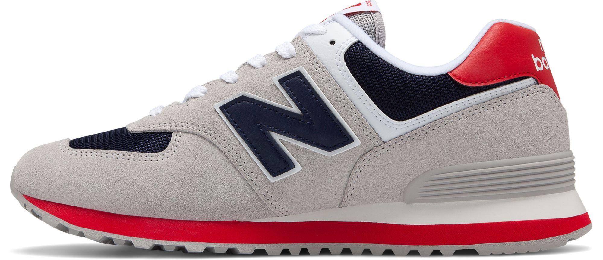 New Balance 574 Essentials Shoes in Grey/Red (Gray) for Men - Lyst
