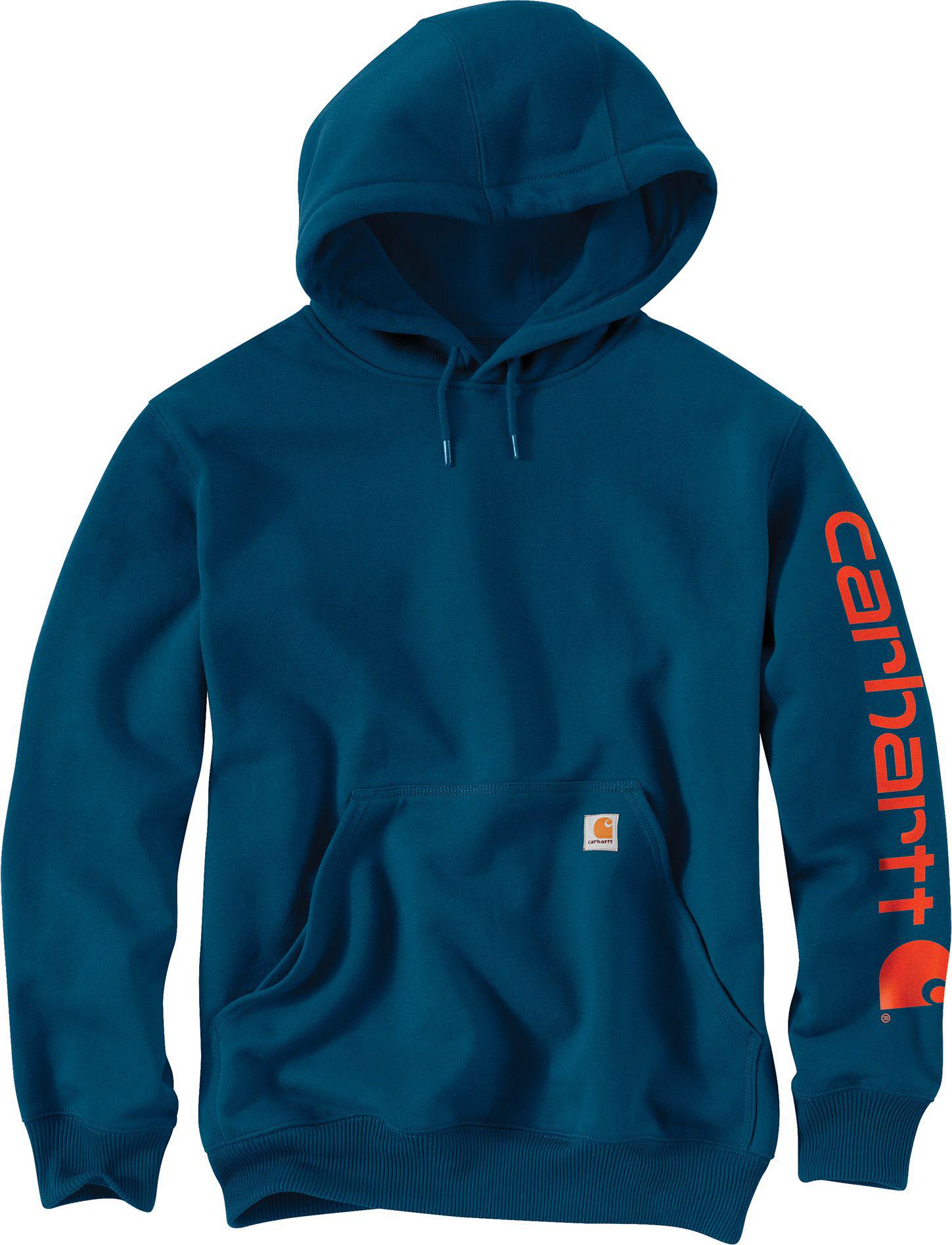 Carhartt Cotton Midweight Hooded Logo Sleeve Sweatshirt in Blue for Men ...