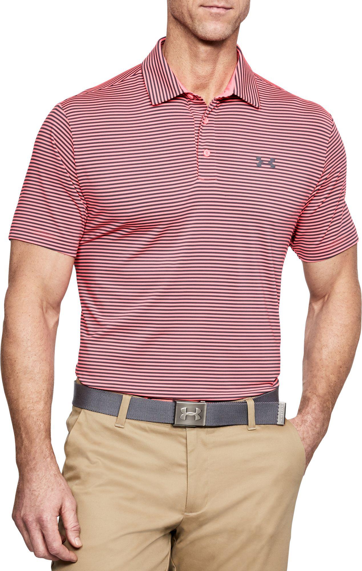 Core Stripe Golf Polo in Red for Men 