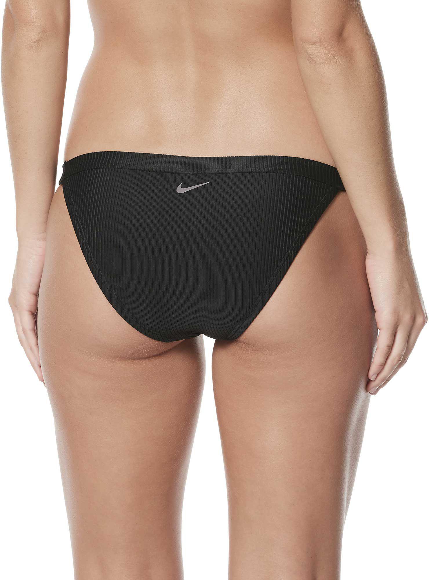 Nike Ness8324 Rib Bikini Bottom in Black | Lyst