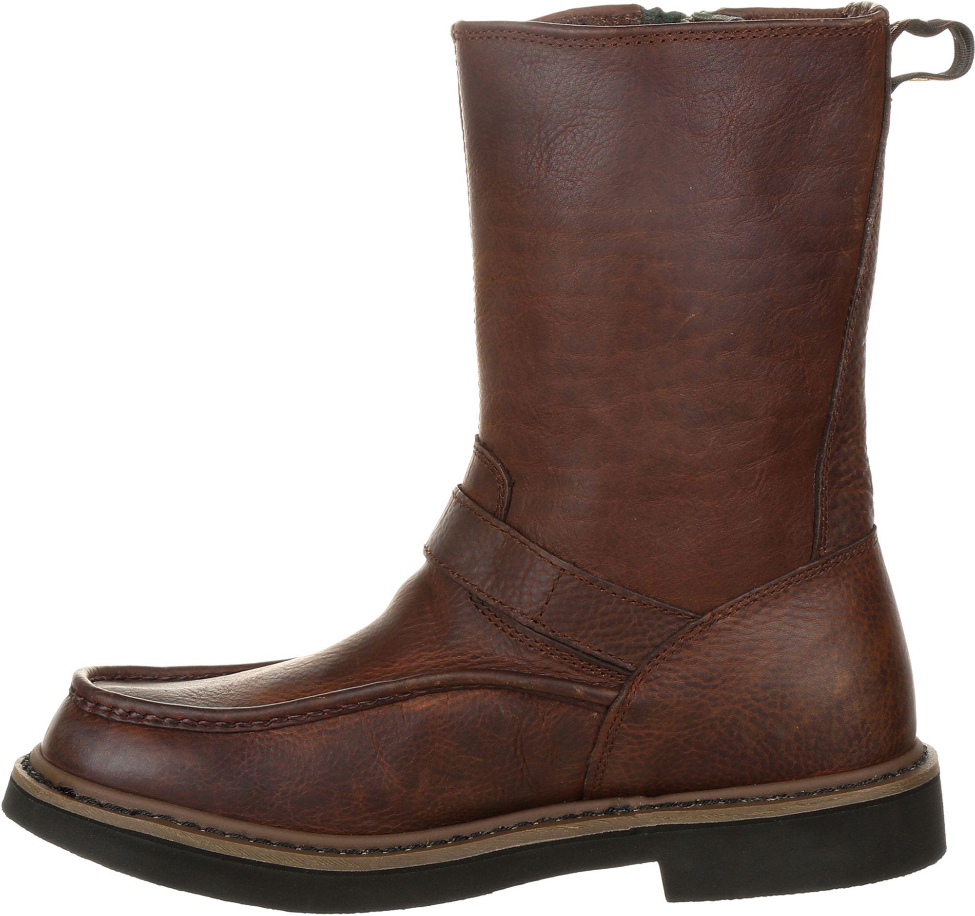 Boot Leather Boot Side Zip Wellington Waterproof Work Boots in Brown for Men Lyst