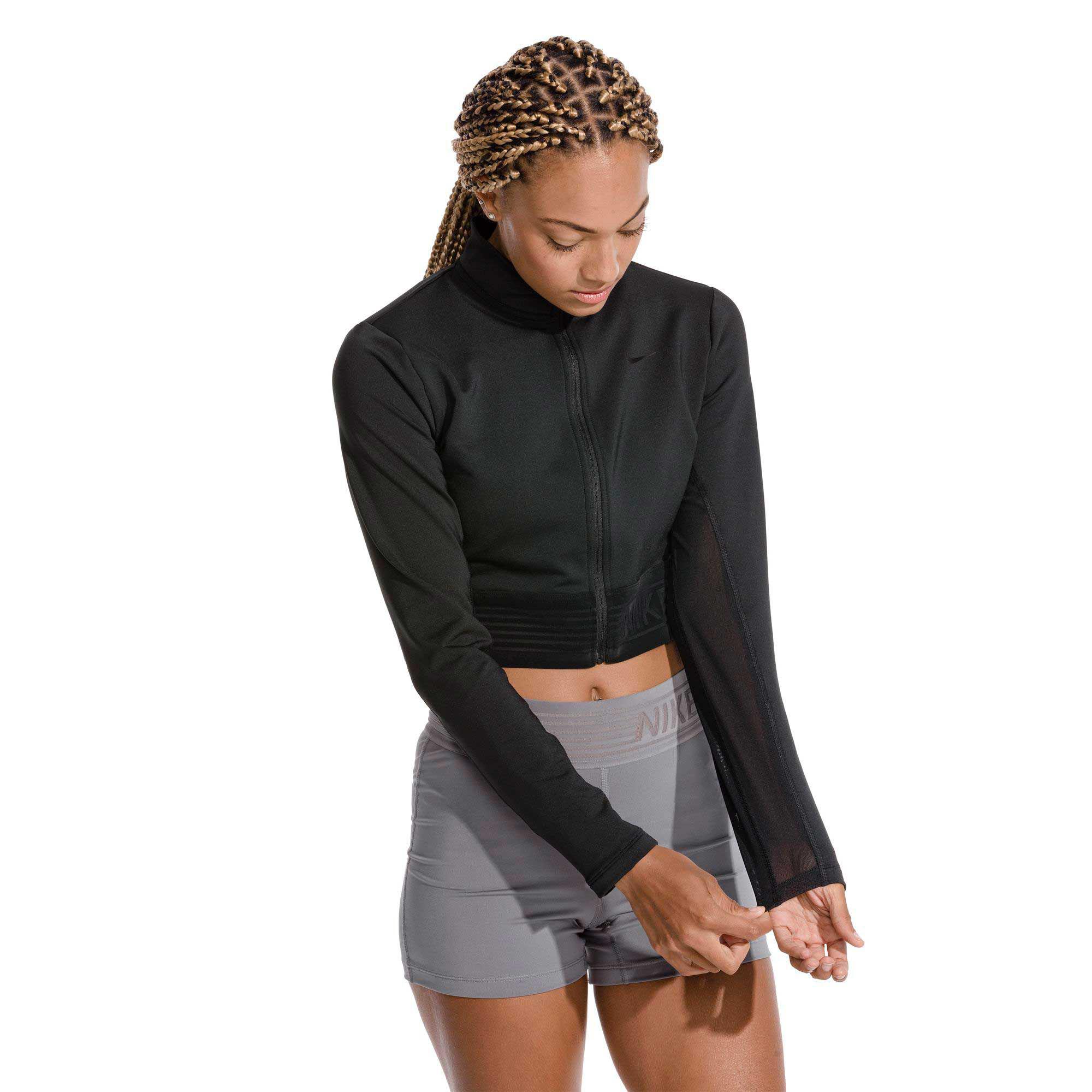 nike pro long sleeve crop top