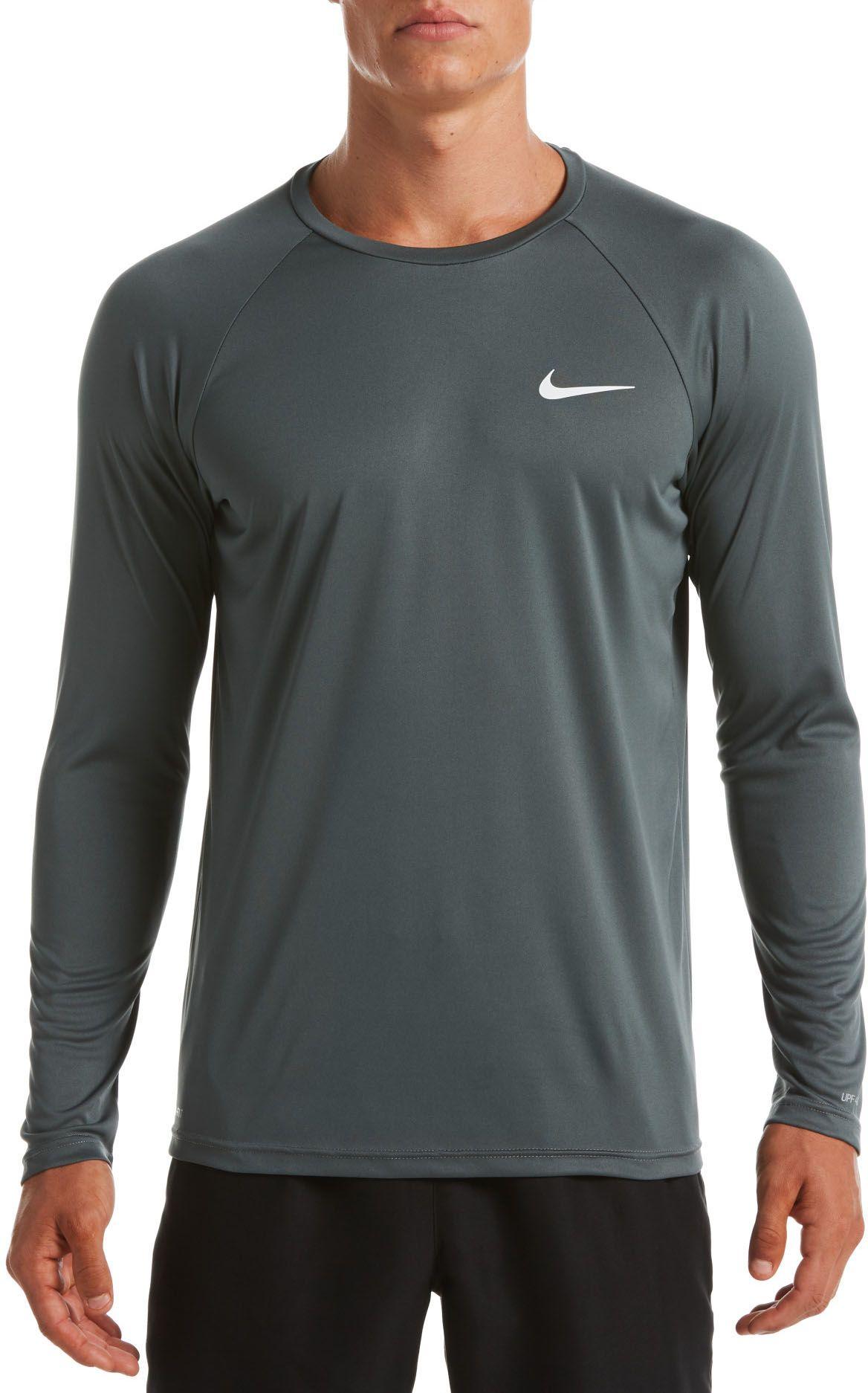 Nike Essential Long Sleeve Hydro Rash Guard in Iron Grey (Gray) for Men ...