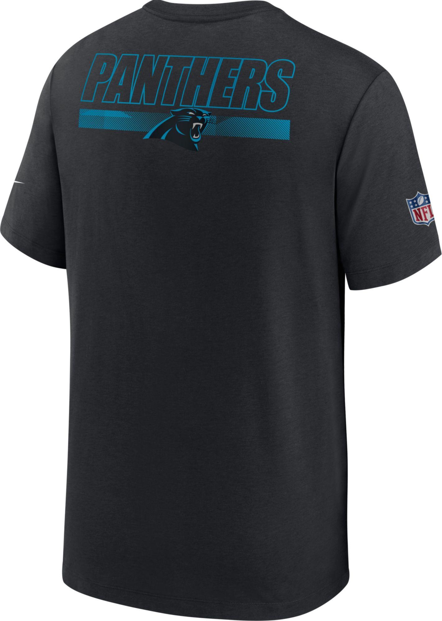 Nike Carolina Panthers Sideline Dri-fit Cotton Facility Black T-shirt ...