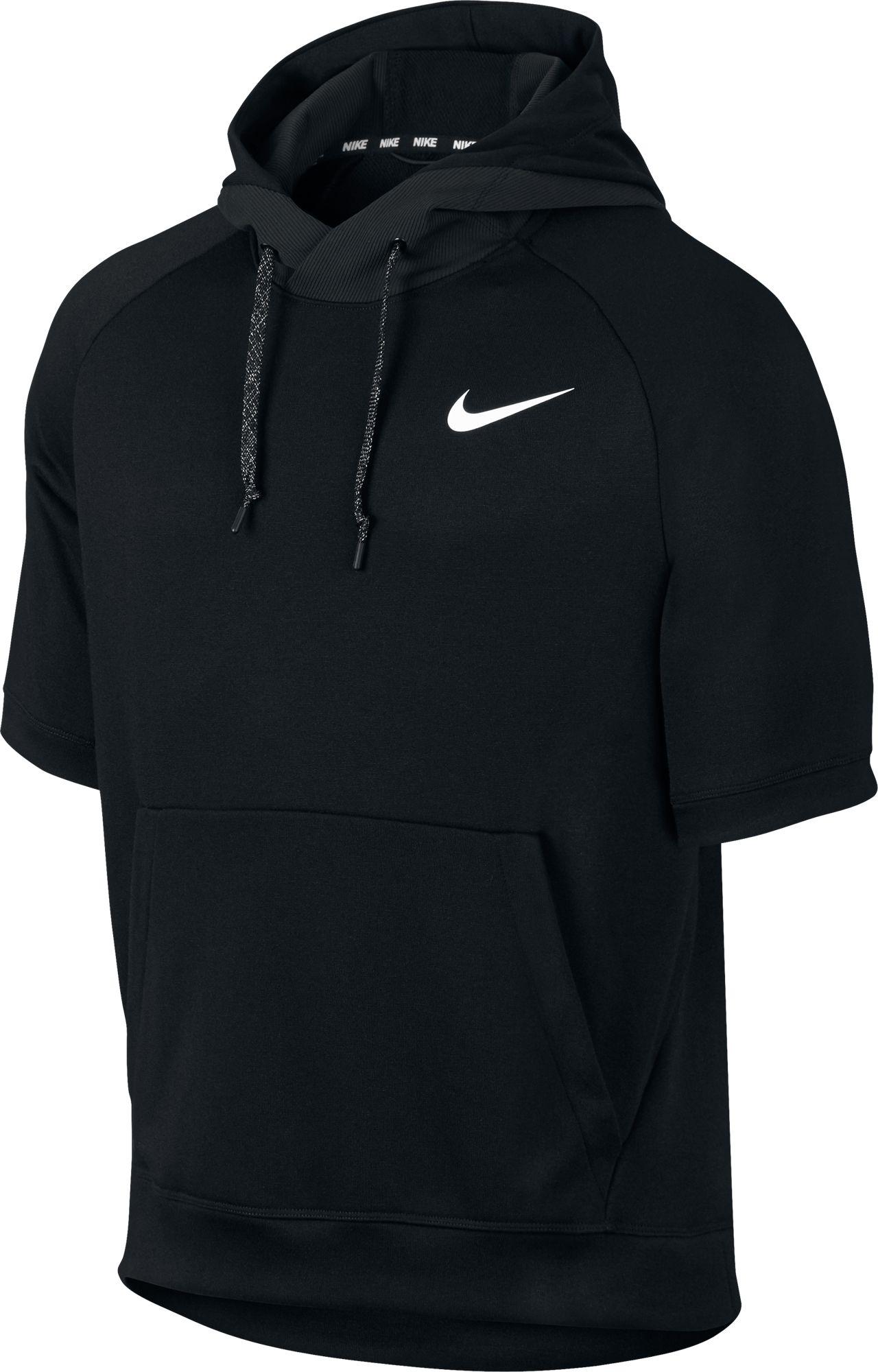 Nike Fleece Dri-fit Short Sleeve Hoodie in Black for Men - Lyst