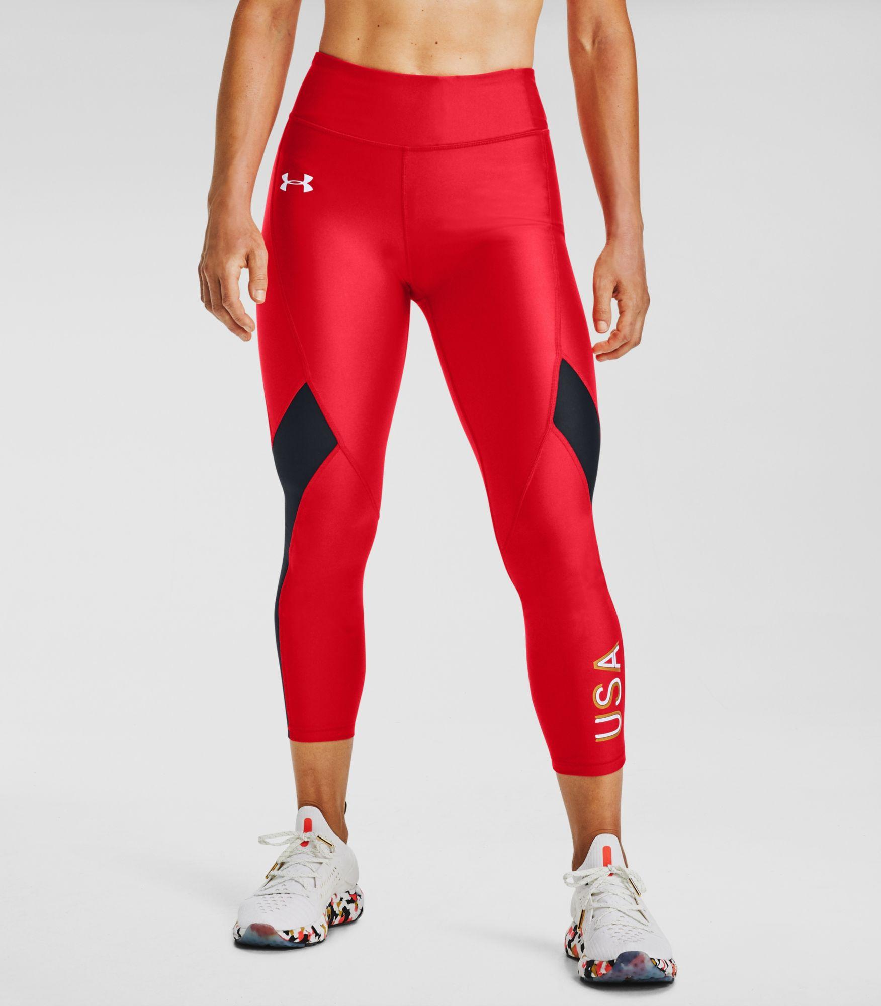 Under Armour Heatgear Armour Americana Leggings in Red Lyst