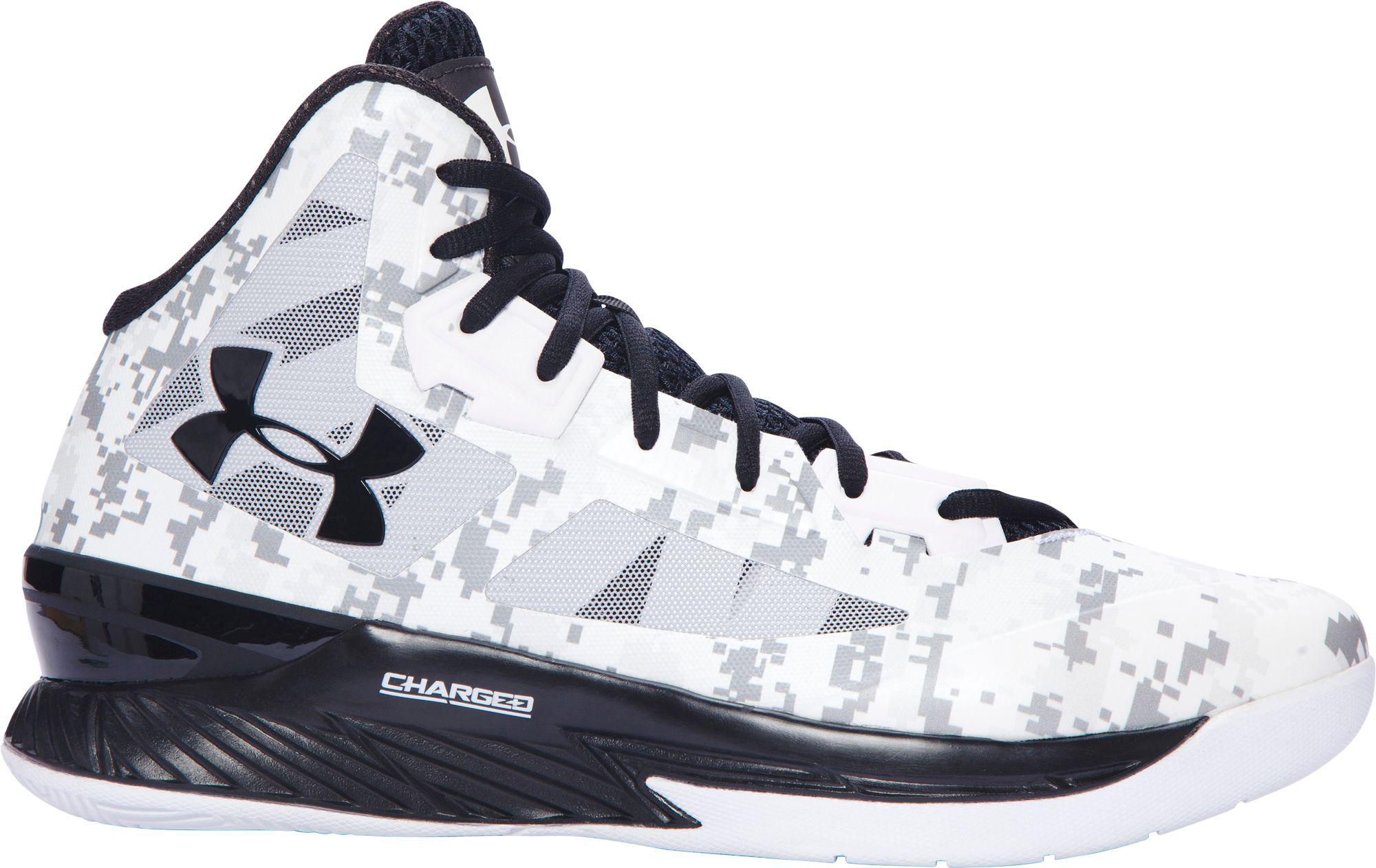 Under Armour Rubber Clutchfit Lightning Basketball Shoes in White/Black ...