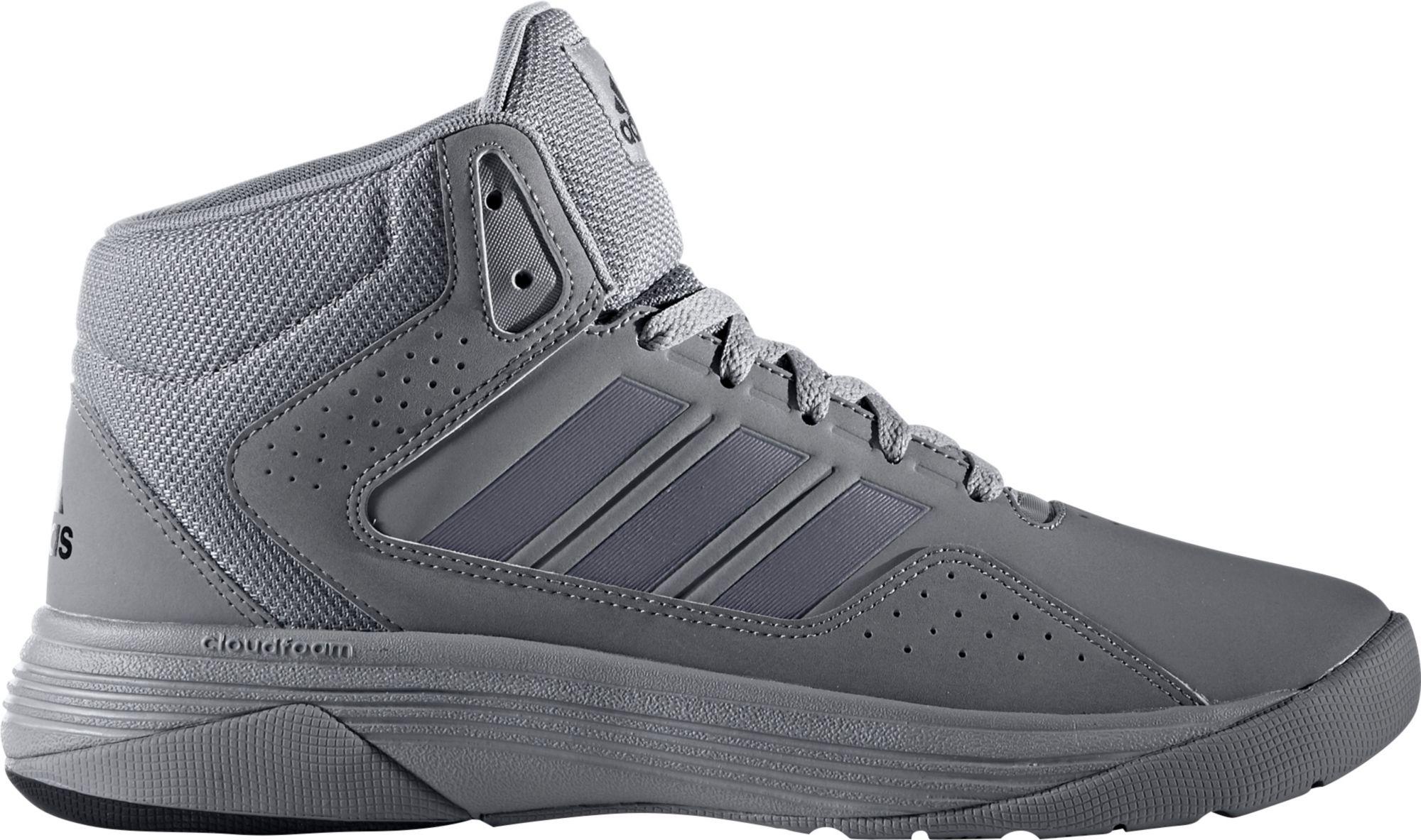 adidas Leather Neo Cloudfoam Ilation Mid Basketball Shoes in Grey/Black  (Gray) for Men | Lyst