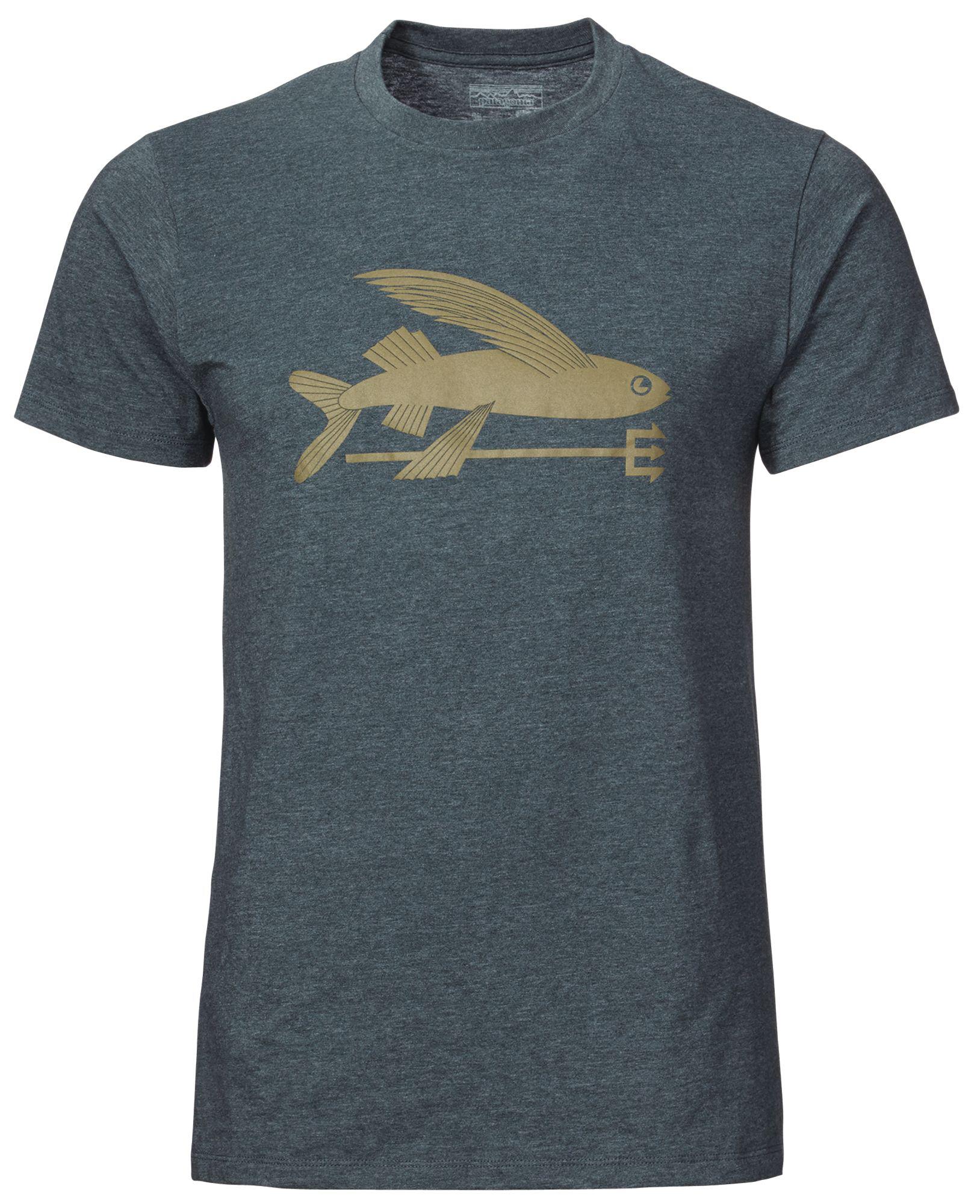 Patagonia Cotton Flying Fish Tshirt in Carbon (Blue) for