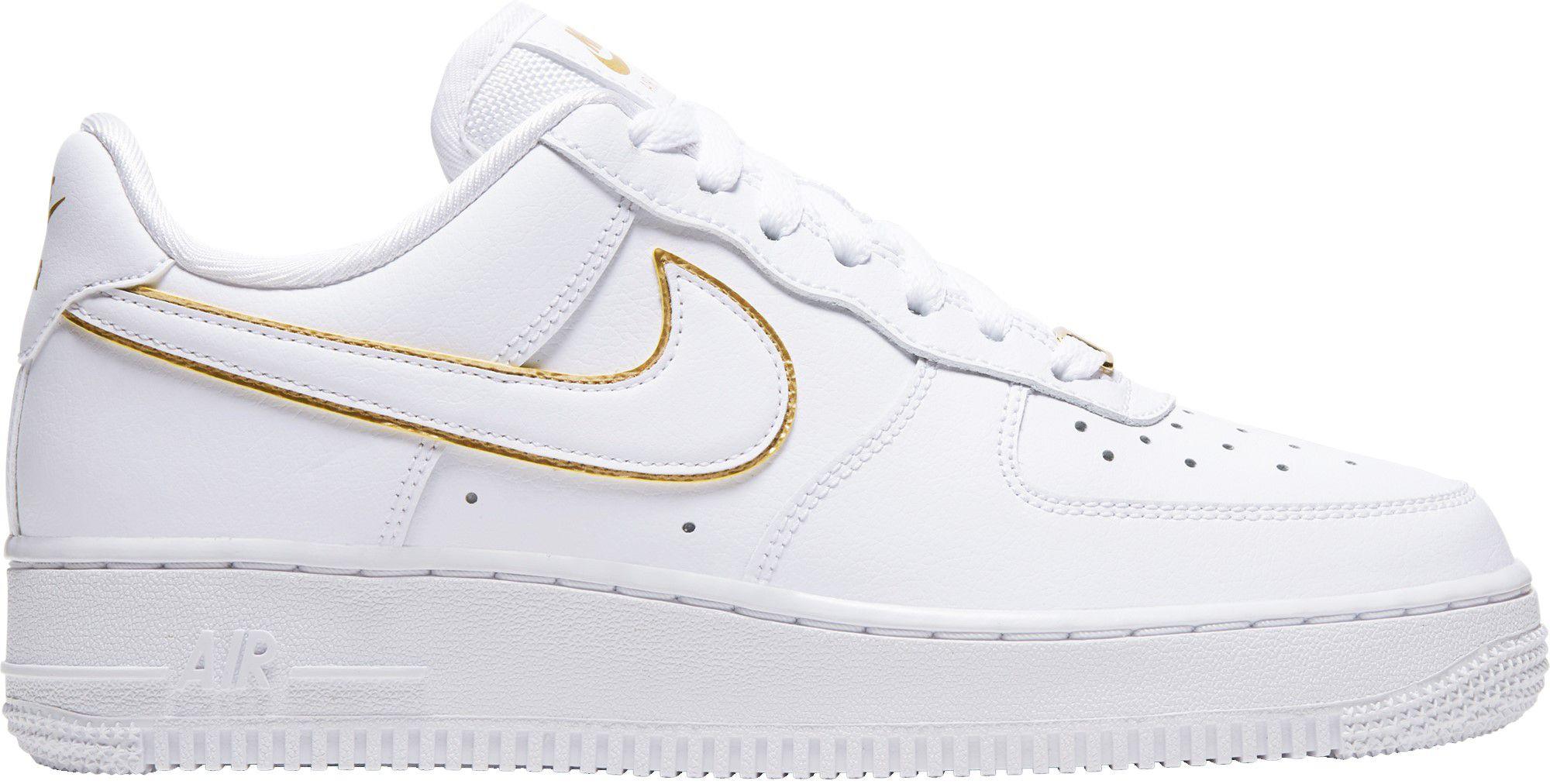 Nike Leather Air Force 1 '07 Essential Shoes in White/Metallic/Gold (White)  - Lyst
