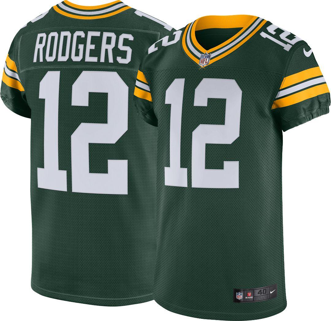 Nike Satin Home Elite Jersey Green Bay Packers Aaron Rodgers 12 for